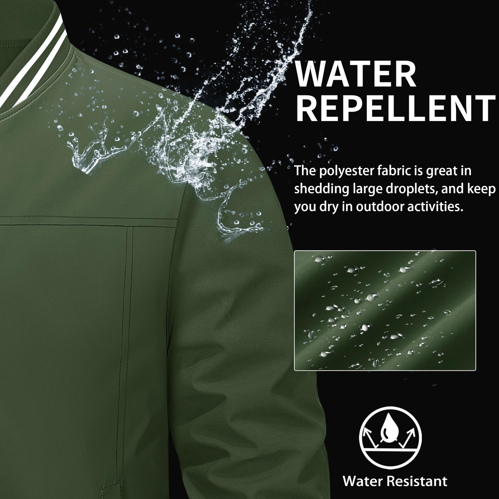 Men’s Thin Bomber Jacket Full-Zip Lightweight Casual Active Sport Coats Outwear
