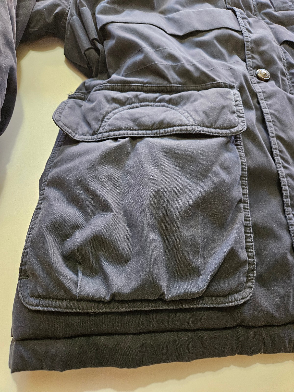 Members Only Microfiber Men Jacket Quilted Liner Drawstring Waist Navy Blue L