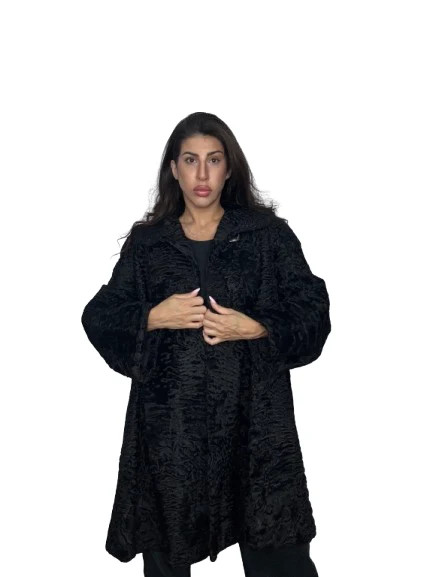 Vintage Black Astrakan Fur Jacket
