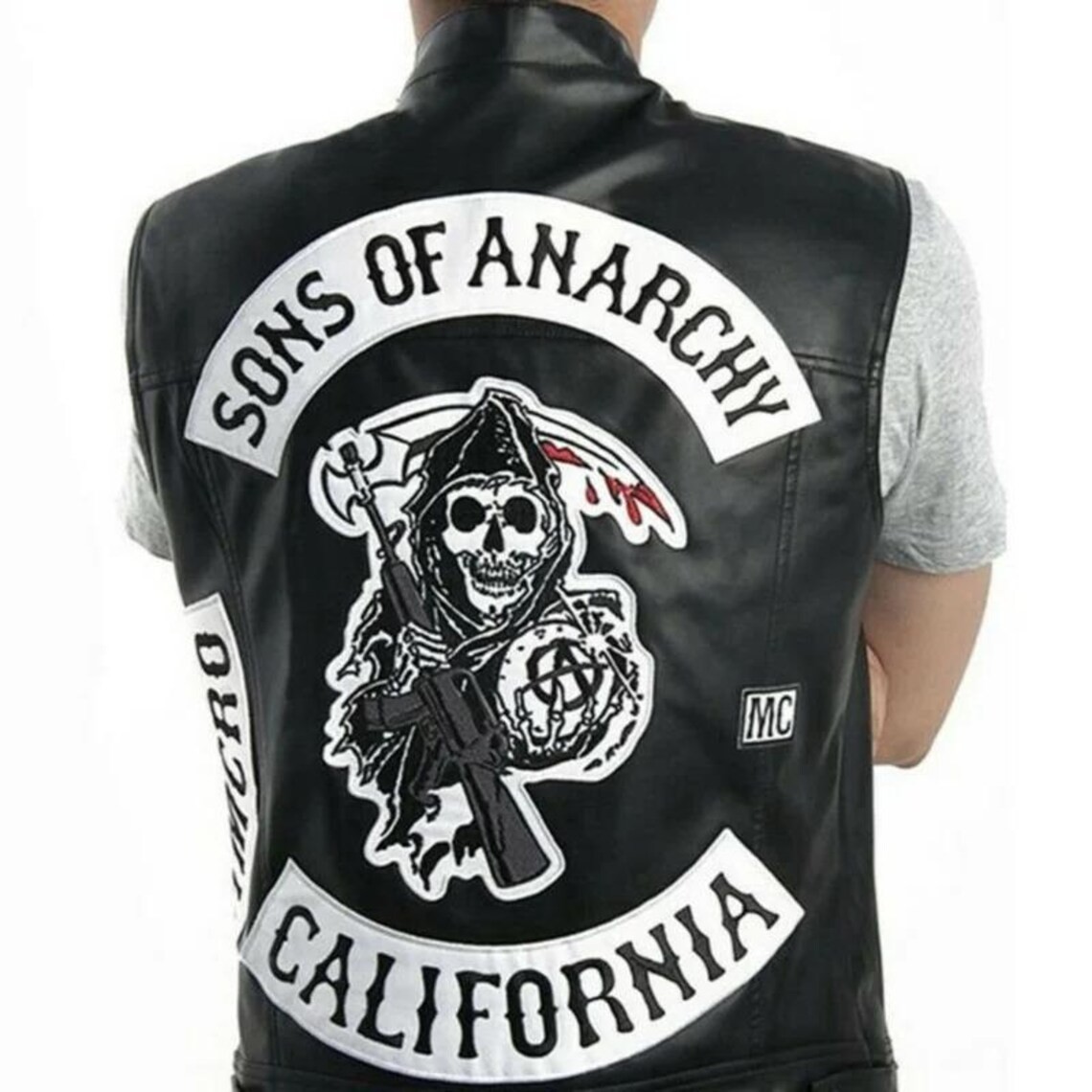 Sons of Anarchy SOA Vest, Jax Teller Redwood Real Leather Vest