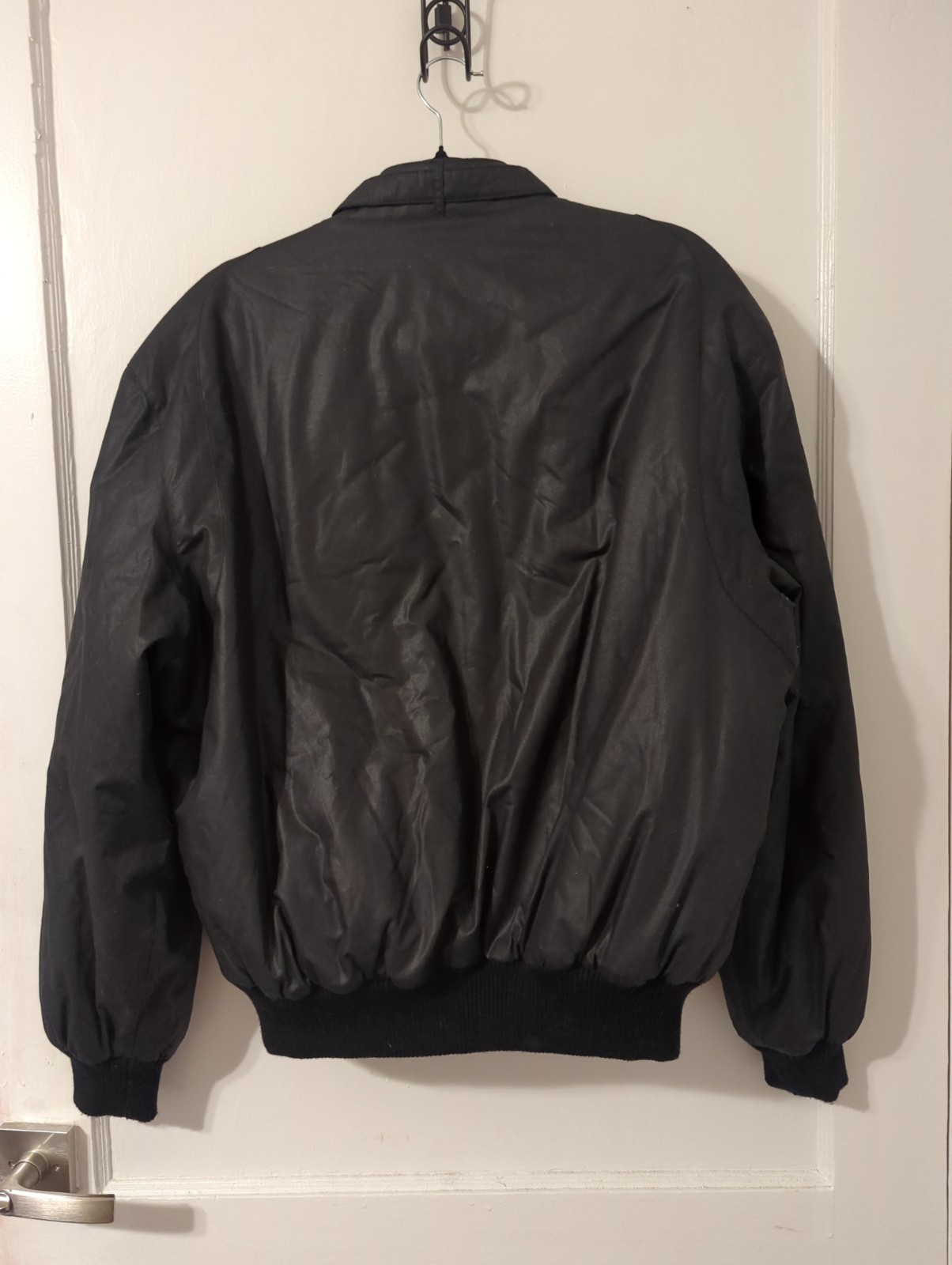 Vintage Members Only Bomber Jacket Black Mens Size 40 Cotton Polyester Blend