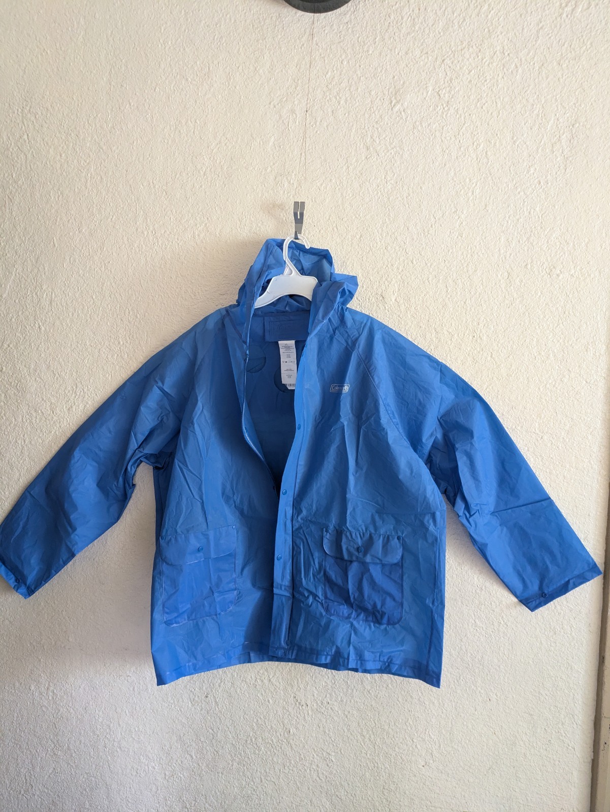 Coleman Adult Eva Rain Jacket w/hood size L/XL- Blue