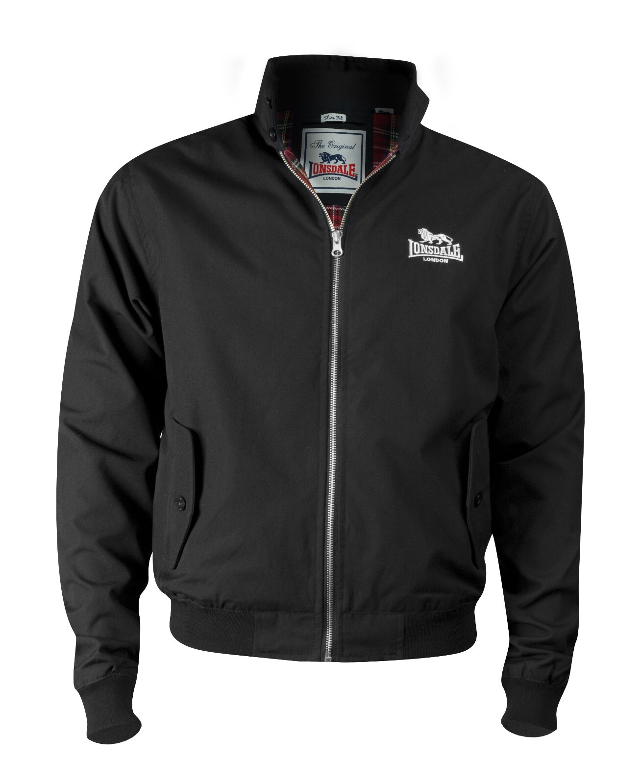 Lonsdale London Harrington Jacket Black XS S M L XL 2XL 3XL 4XL 5XL Bomber Jacket