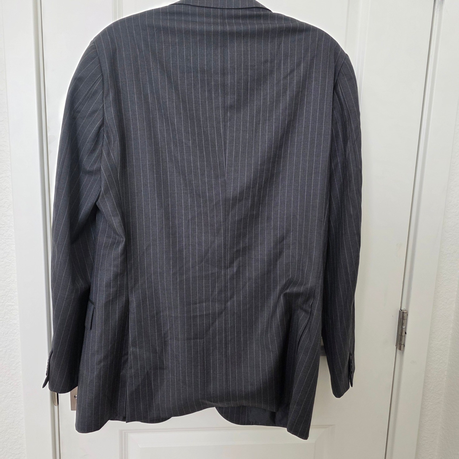 Ermenegildo Zegna Blazer Jacket EU 52 L All Season Twill Gray Pinstripe