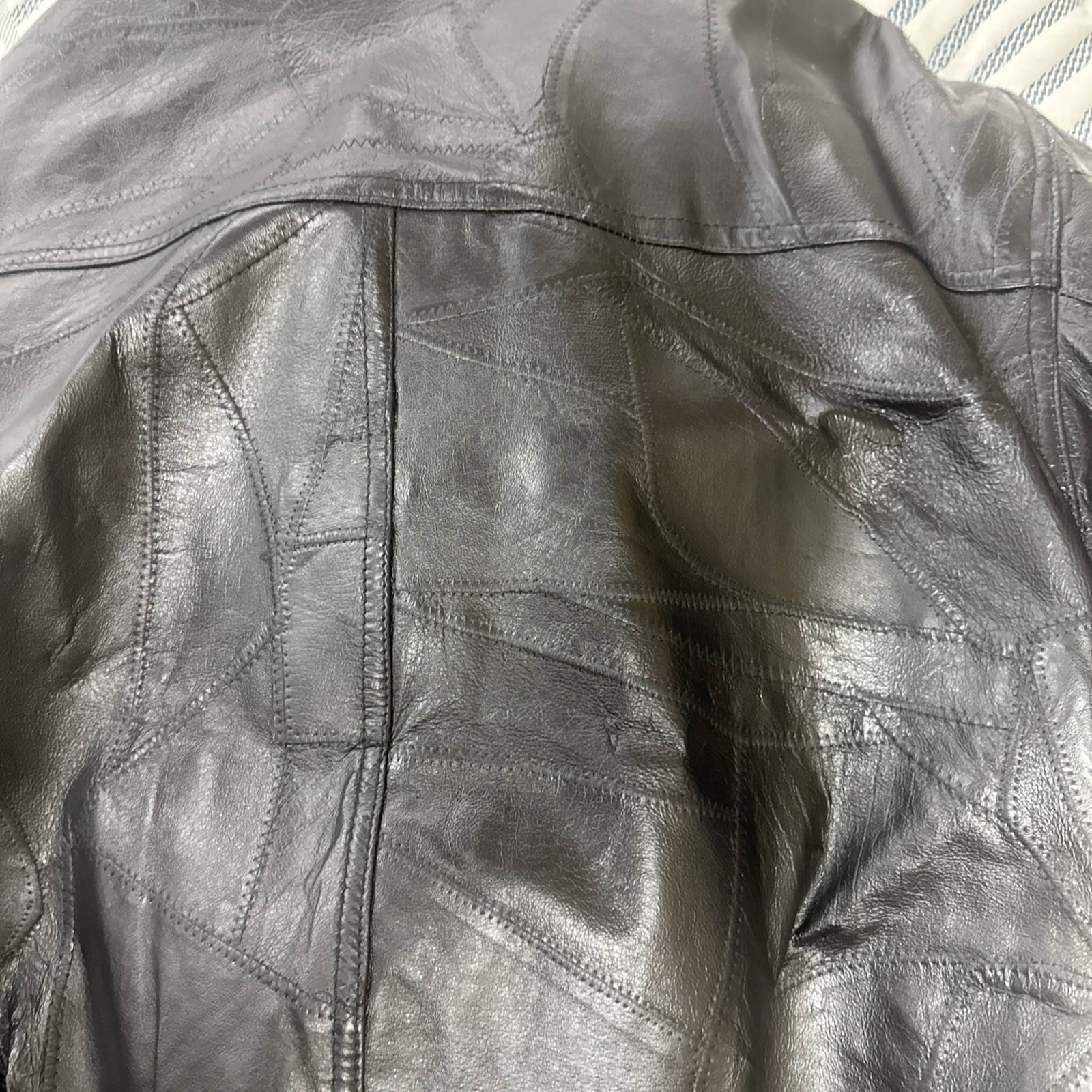 United States Navy Military Leather Jacket Size Large