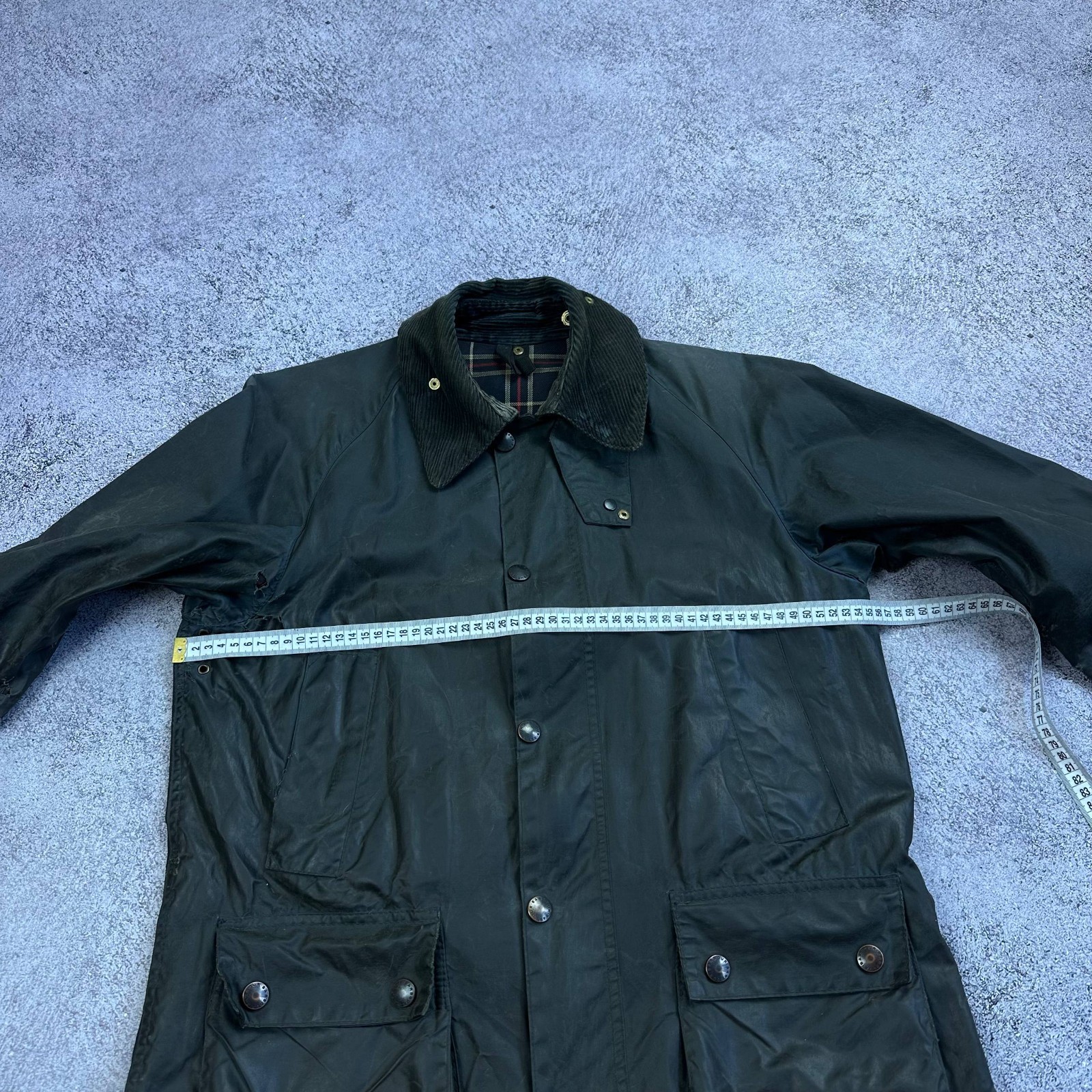 Barbour A105 Bedale Wax Jacket 1988 Green C36 / 91CM Pocket UK Vintage