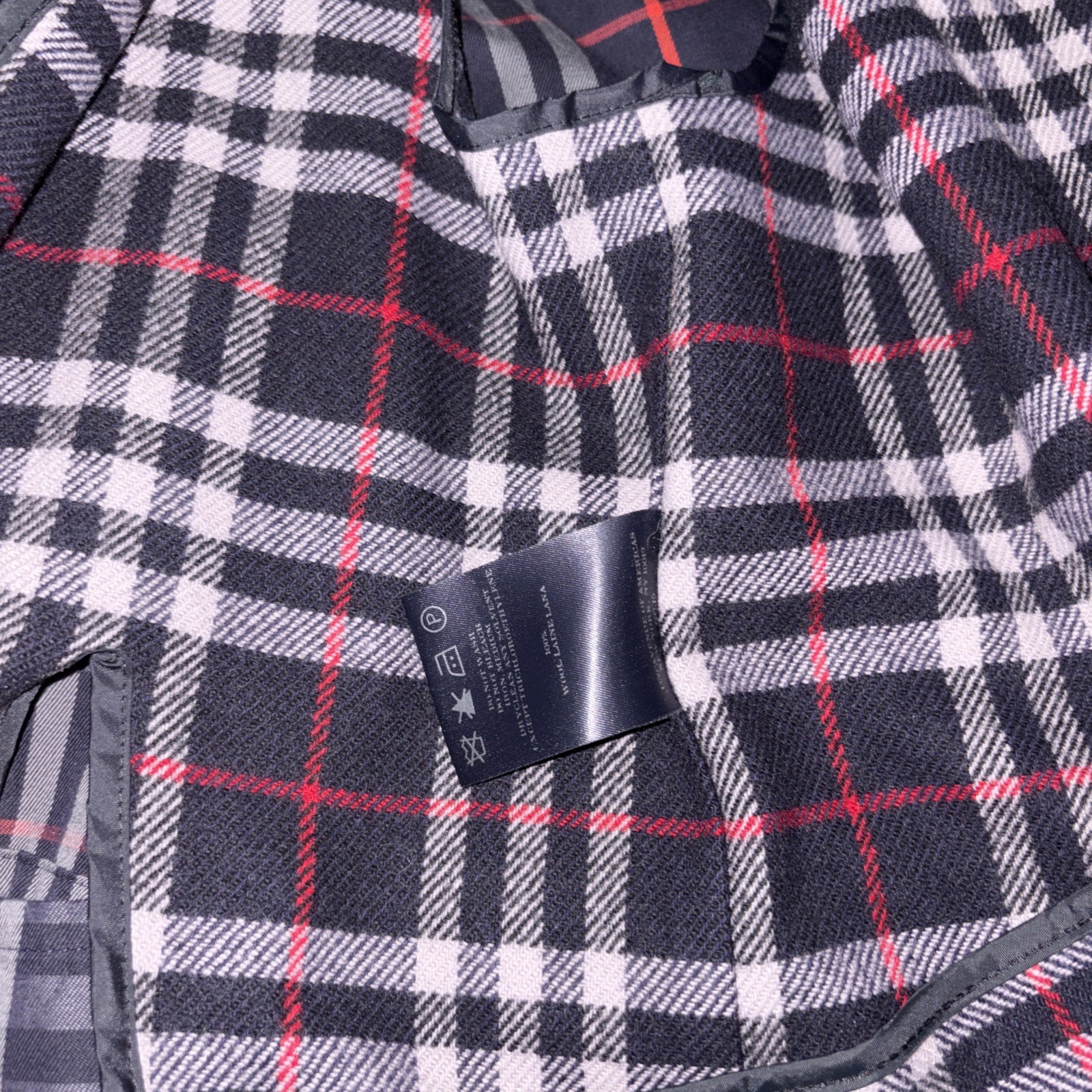 Burberry London Men’s Navy Blue Nova Check Lined Long Trench Coat Size 42R