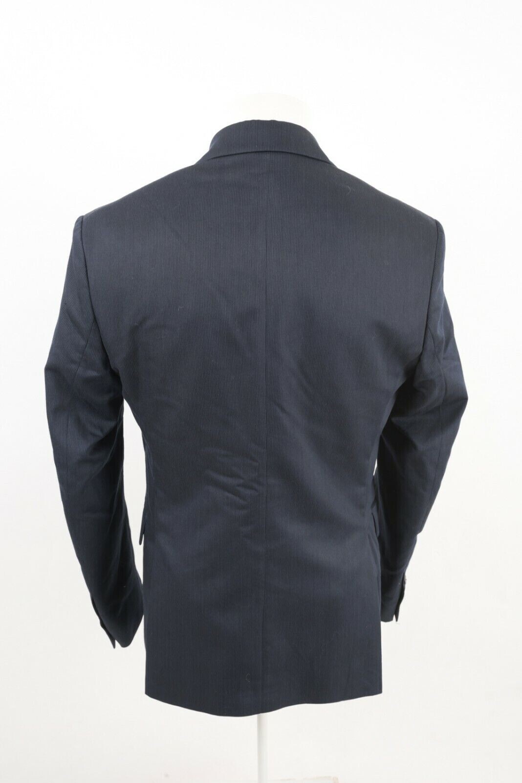 NEW ZARA MAN NAVY BLUE STRIPED SUIT JACKET BLAZER LONG SLEEVE Size 36 #6874
