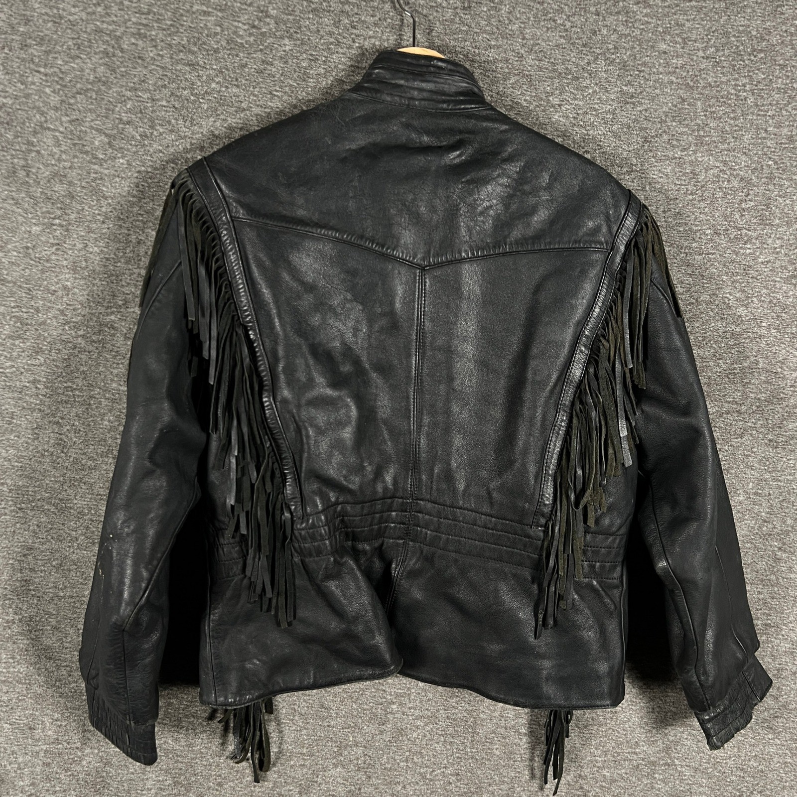 Vintage Harley Davidson Leather Fringe Jacket Mens 44 (L) Motorcycle Quilt Lined
