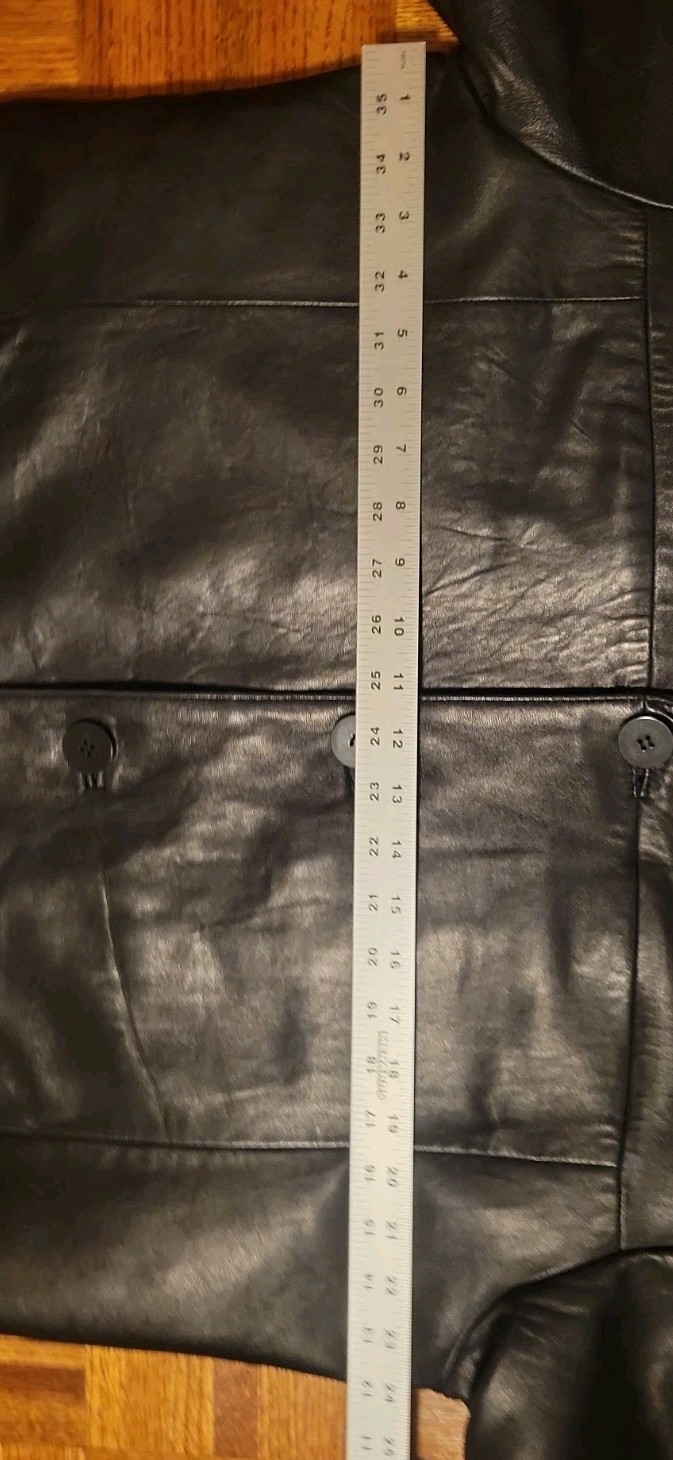 Vtg Wilsons Pelle Studio Black Leather Jacket Mens L Button Up Thinsulate Liner