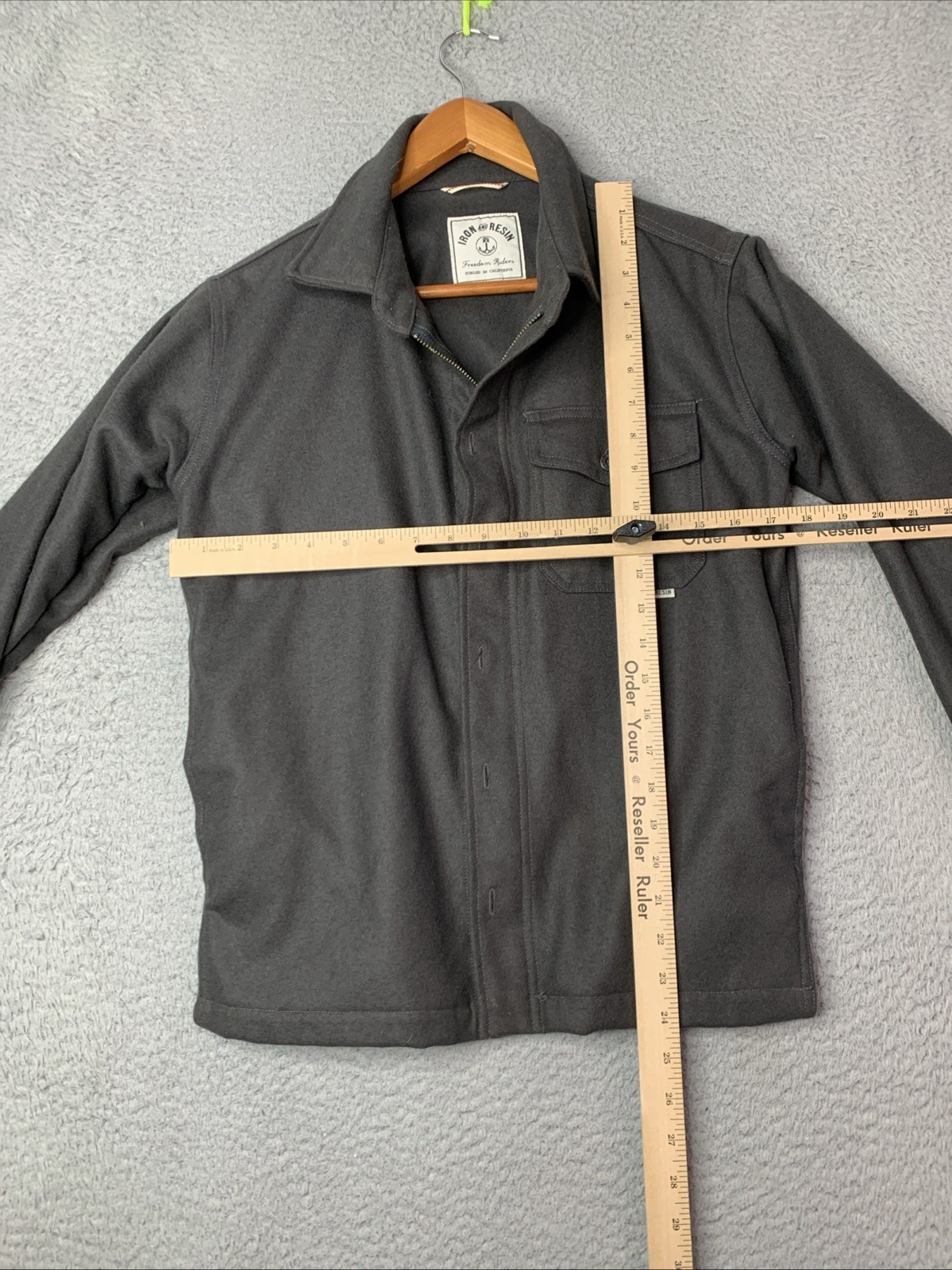 IRON And RESIN Jacket Shirt Wool Dry Clean Only Made In The USA XS Men’s