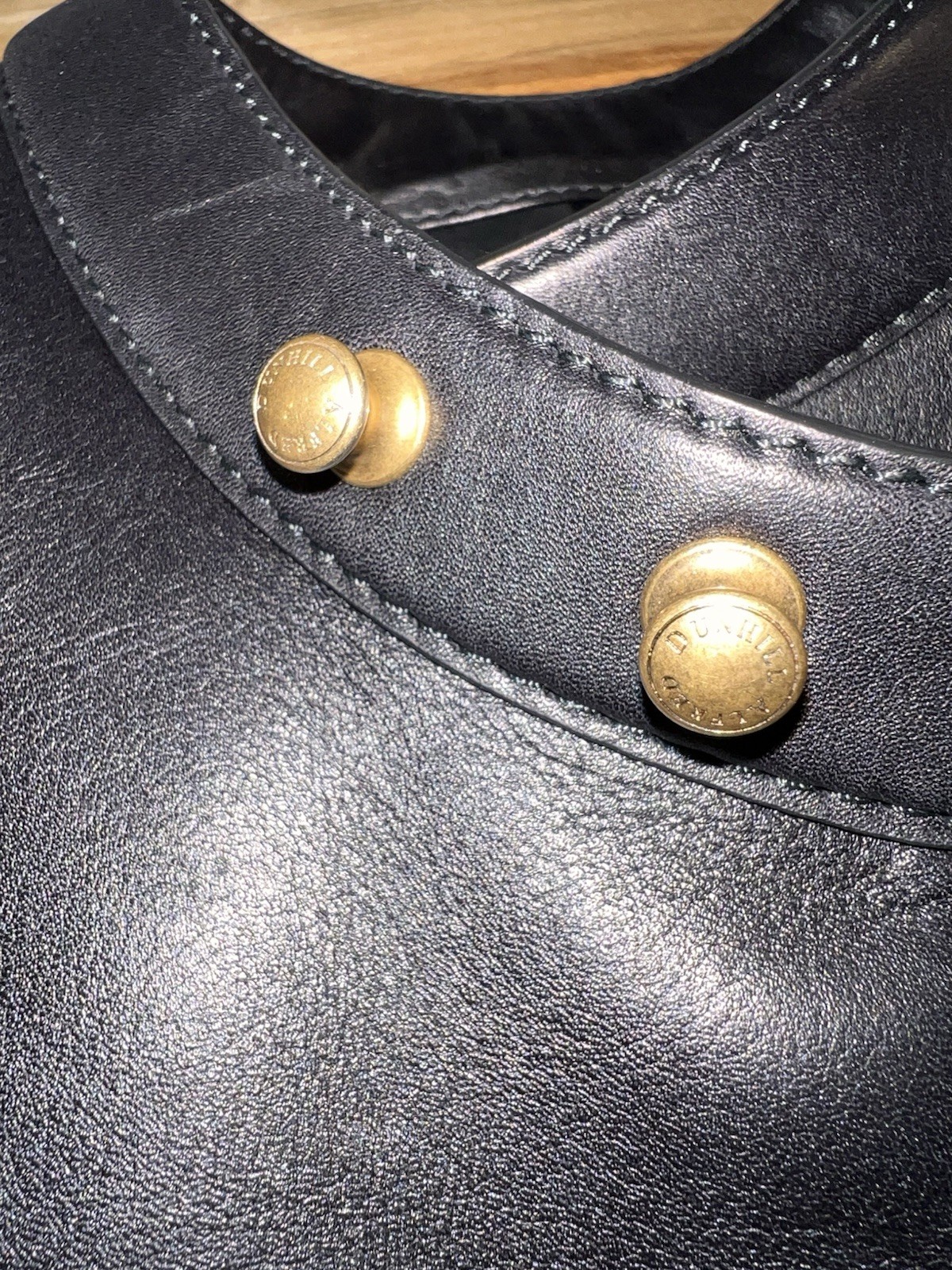 Rare Dunhill Black Calfskin Leather Duke Biker Jacket Italy