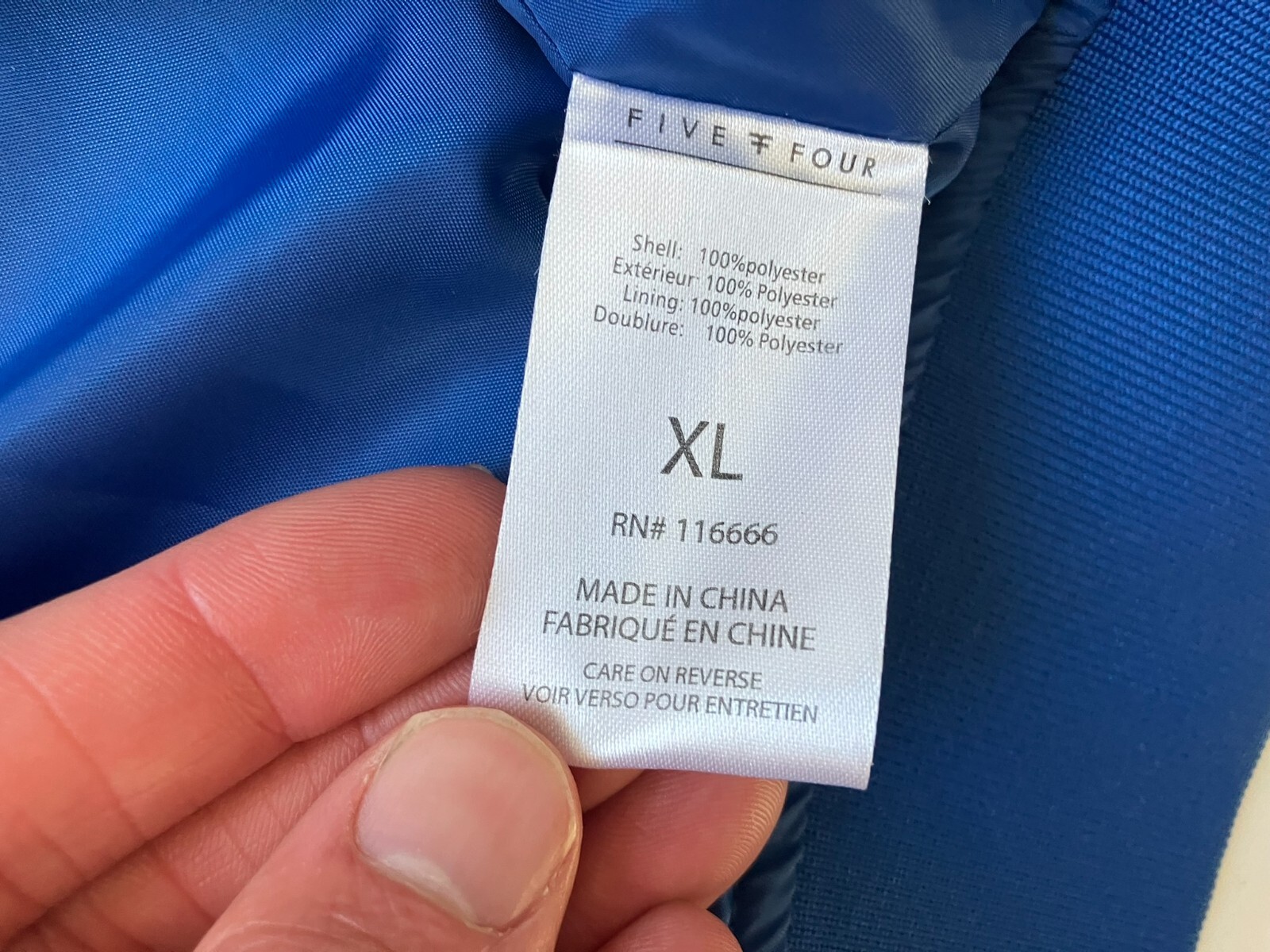 FIVE-FOUR Blue Button-Up POGGY-THE-MAN SATIN JACKET Athletic Hip-Hop Gym Men XL
