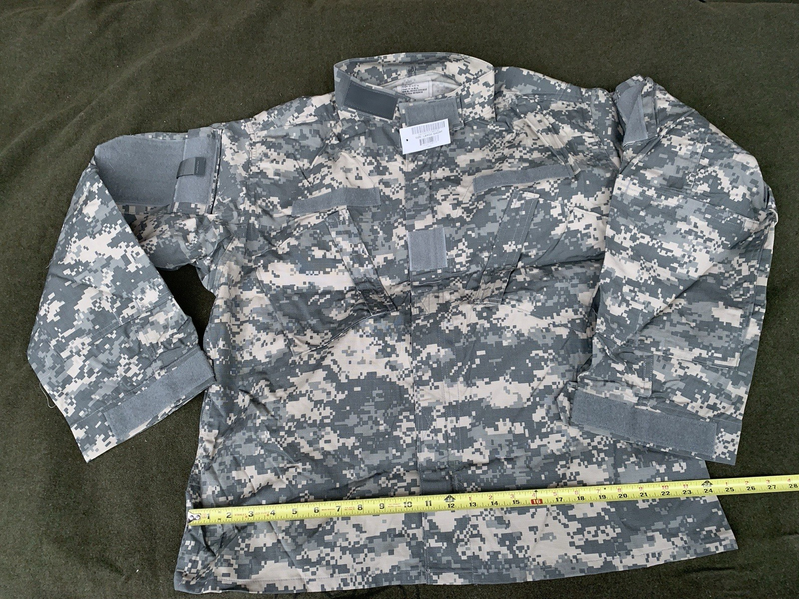 Mens Large-short Digi Camouflage Windbreaker jacket US Army #8532 2-way zipper