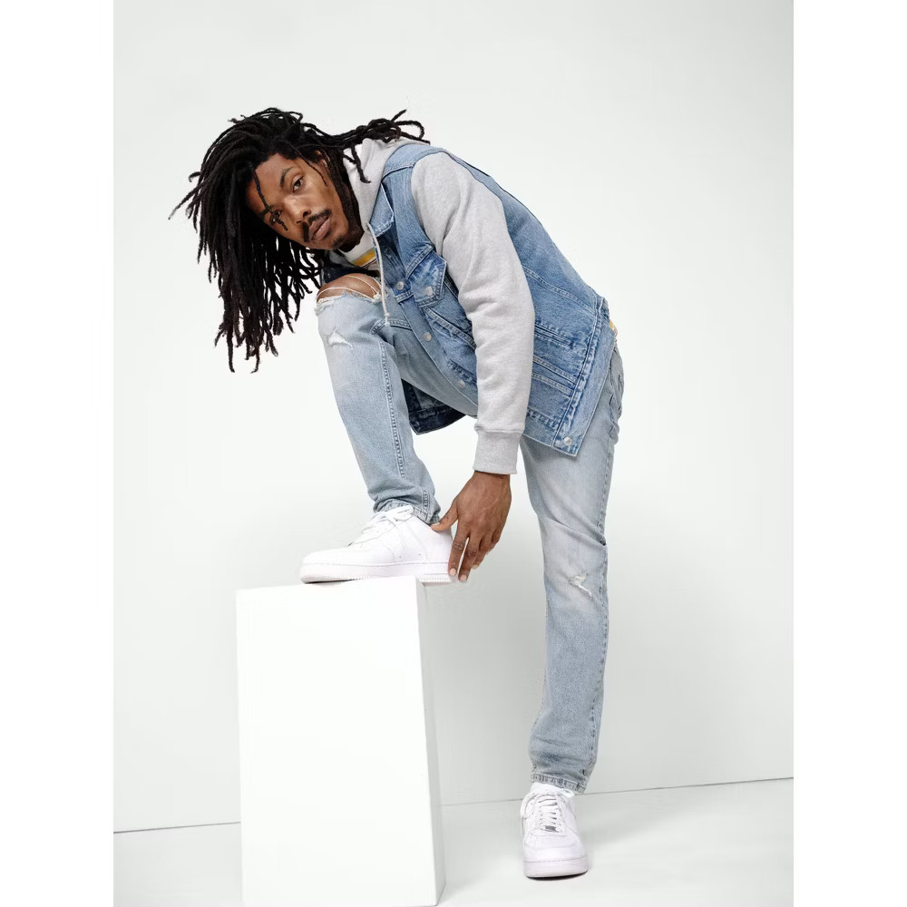 Levi Men Hybrid Hoodie V Trucker Jacket – Blue XL