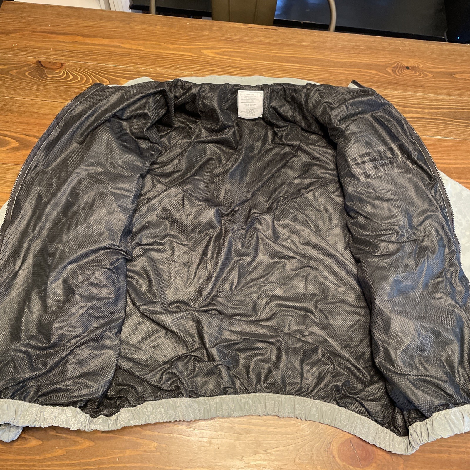 Army Jacket Mens Large Long Full Zipper Digi Gray PT United States