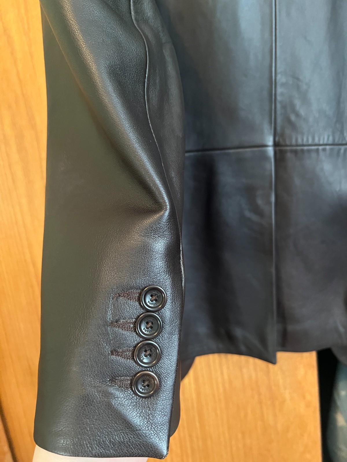 NWT Banana Republic Men’s Brown Leather Blazer Two-Button Closure Size M
