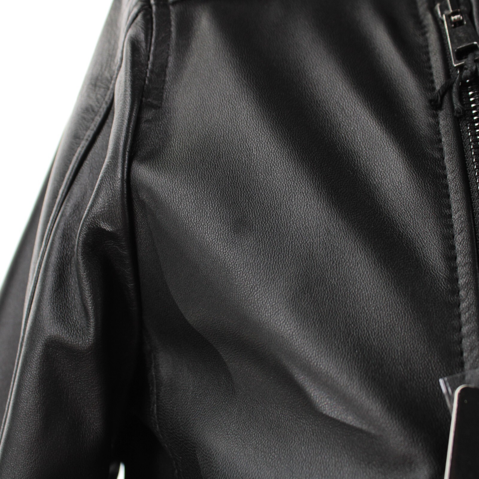 Latini NWD 100% Leather Asymmetrical Jacket Size 50 (M US) In Solid Black