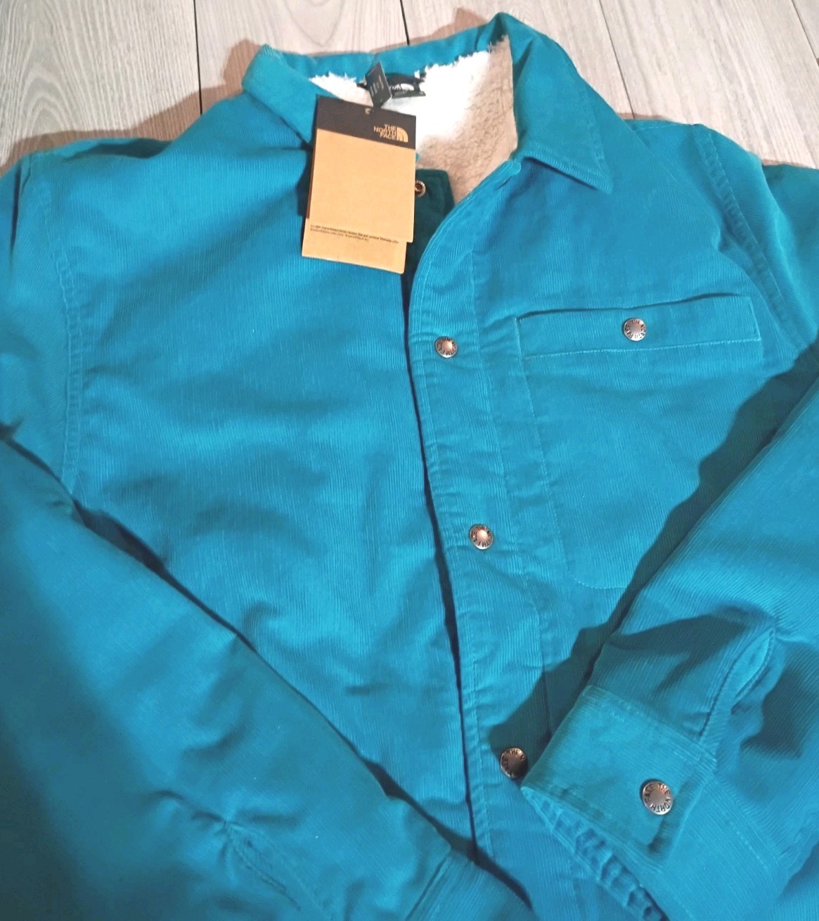 Mens North Face SherpaLine Junction Jacket Shacket EstateBlue Snap Pocket Medium