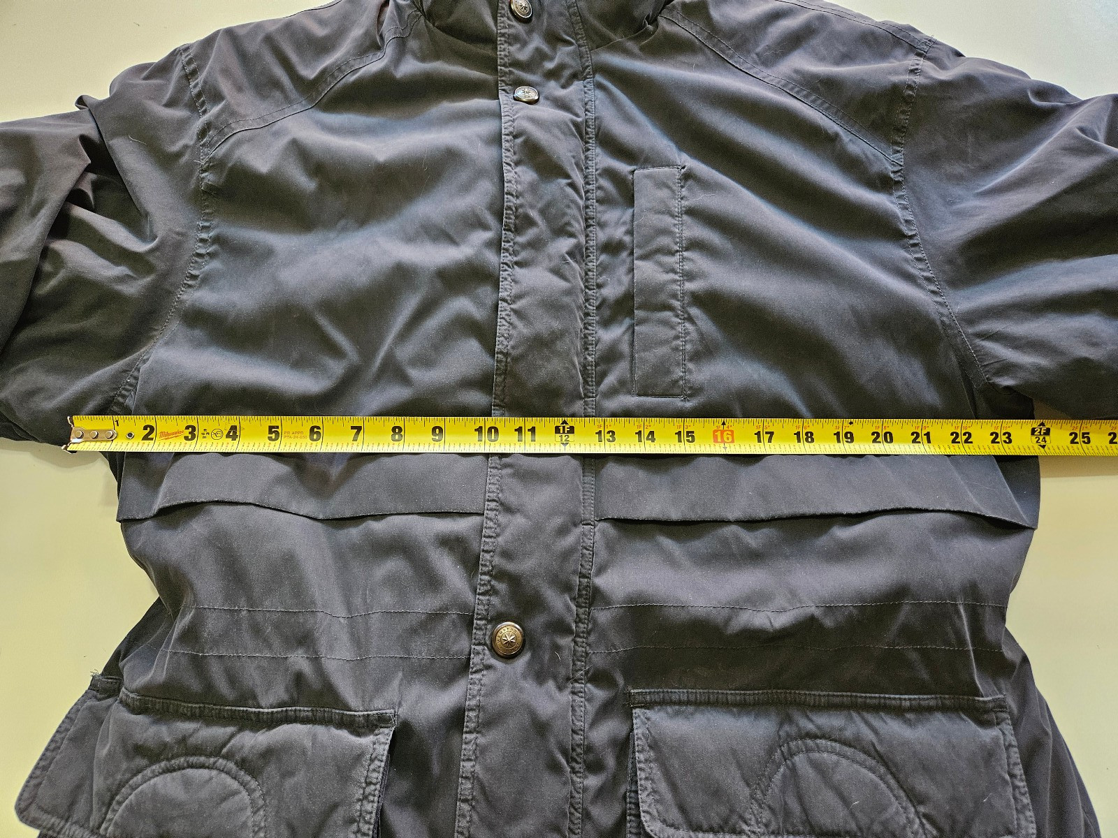 Members Only Microfiber Men Jacket Quilted Liner Drawstring Waist Navy Blue L