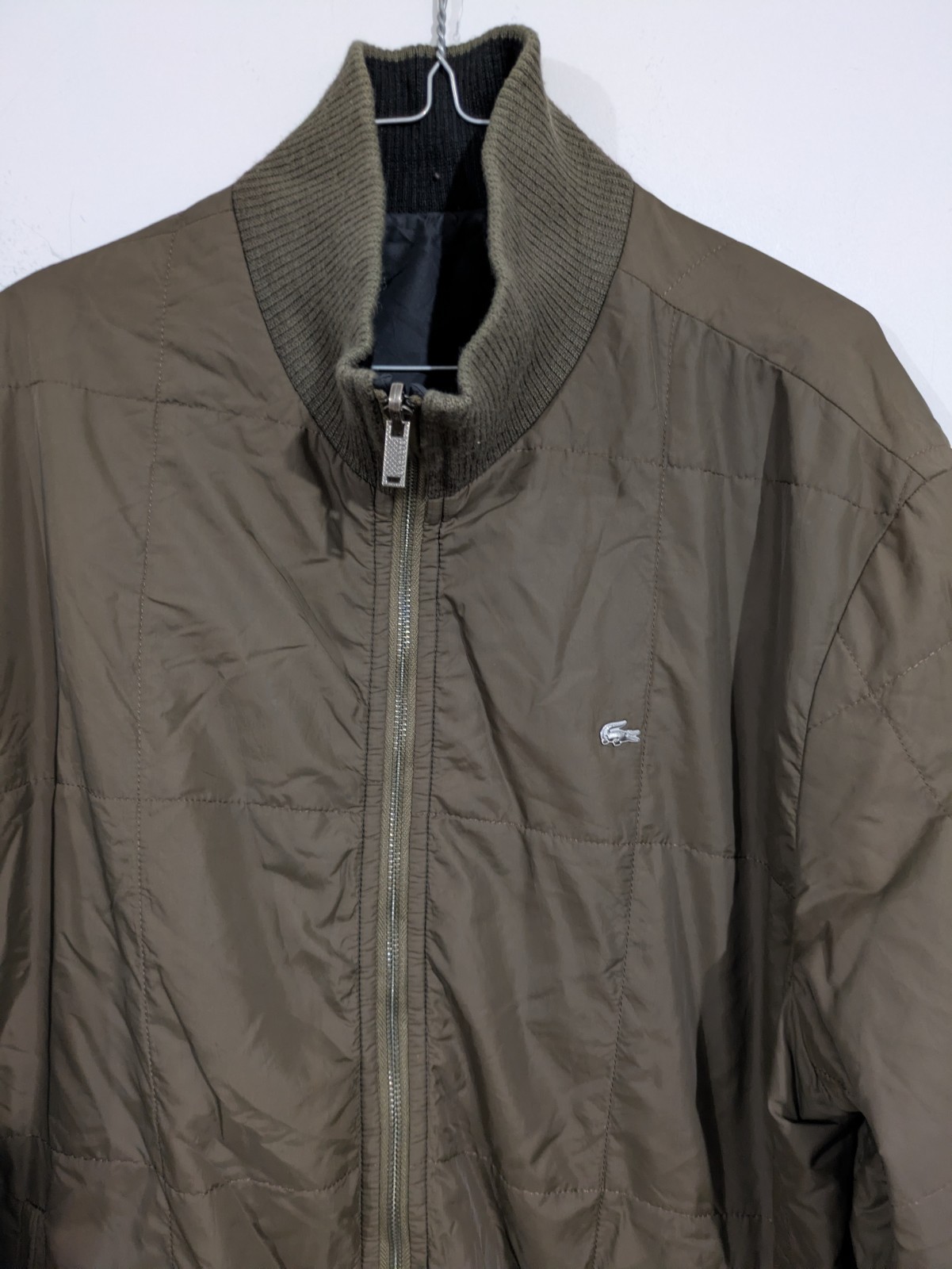 Lacoste Men’s Green Full Zip Stand-Up Collar Bomber Jacket Size 54/6