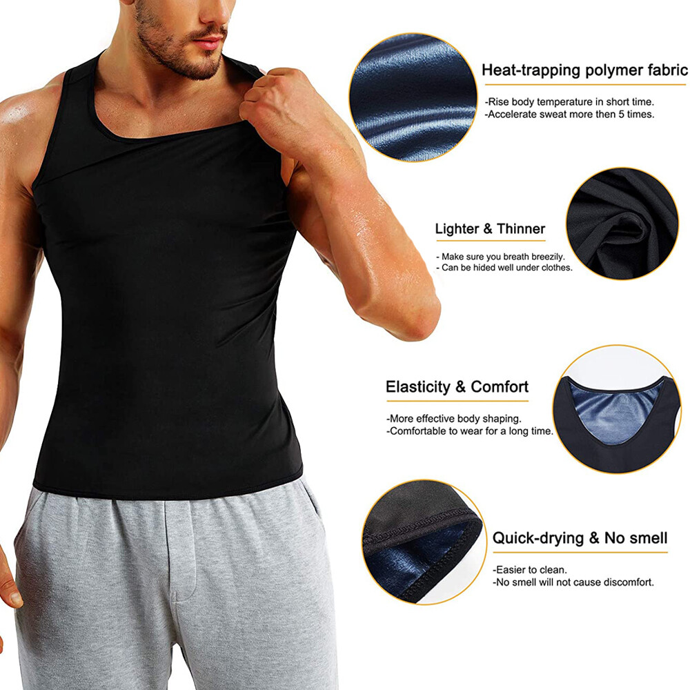 Athletic Sweat Sauna Vest Gynecomastia Compress Tank Top Men Slimming Shaper US