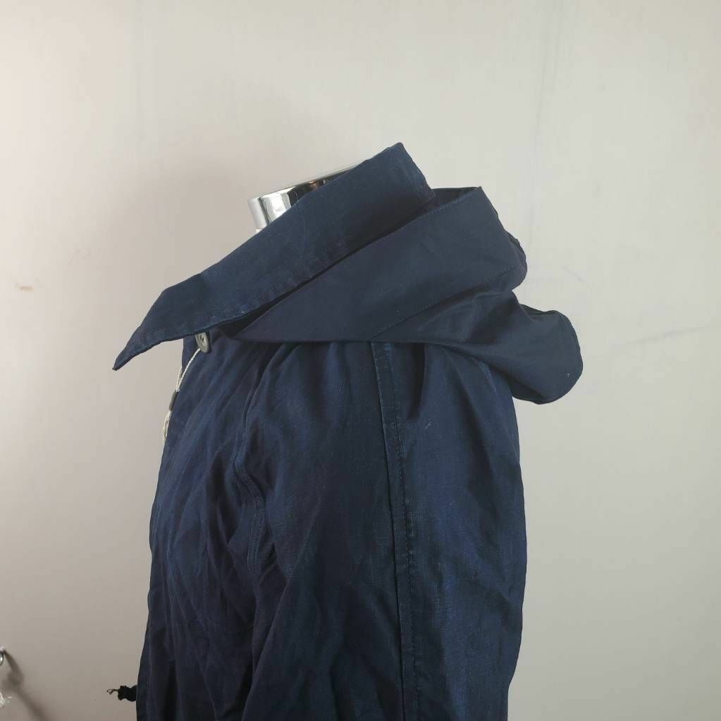 Monmouth Mens Rain Parka Jacket Blue Button Drawstring Detachable Hood M/50 New