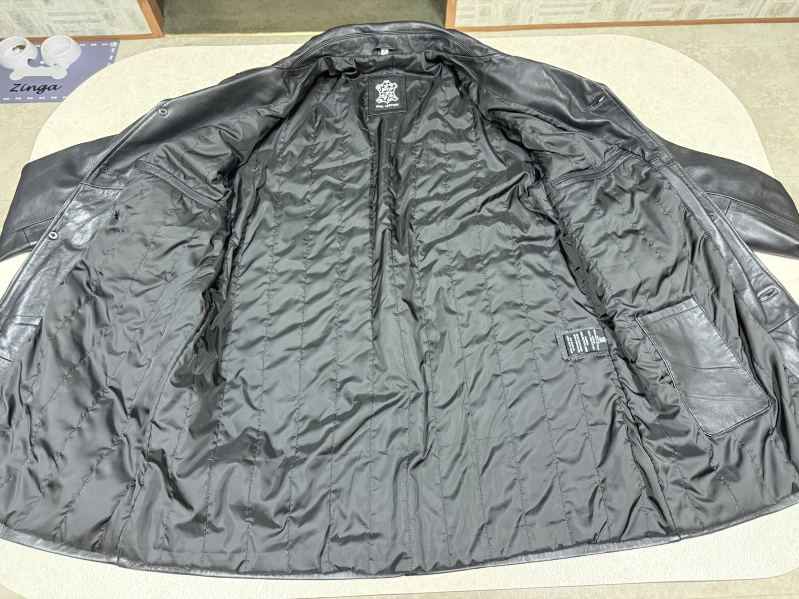 Decrum Leather Coat Men Size XL 100% Real Lambskin Black Jacket