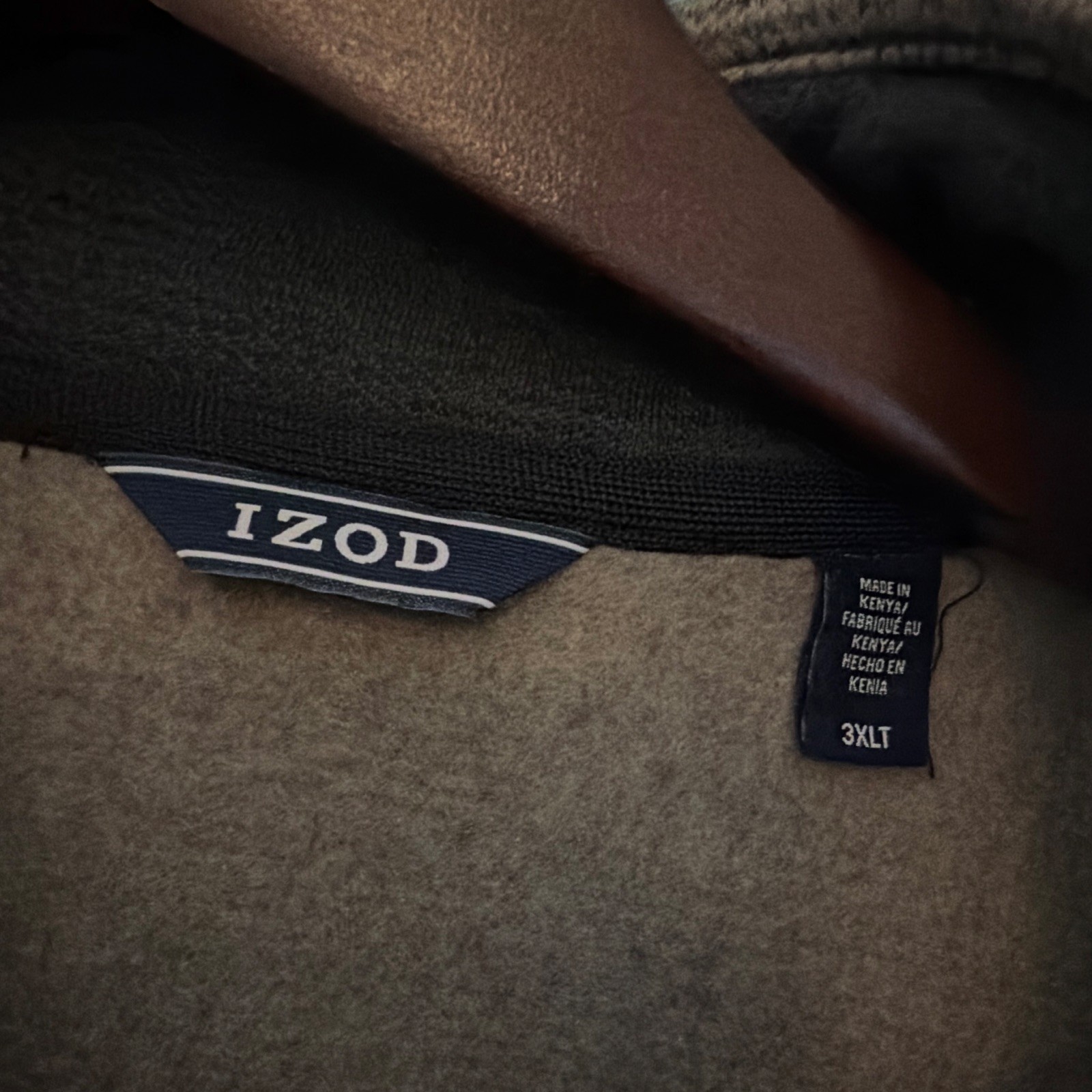 IZOD Men’s Full Zip Stand-Up Collar Vest Brown 3XLT Big & Tall