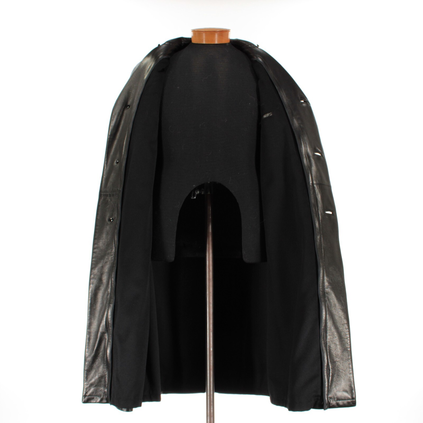 Hettabretz NWT Leather Trench Coat w/ Belt Size 52 (~ L US) In Solid Black