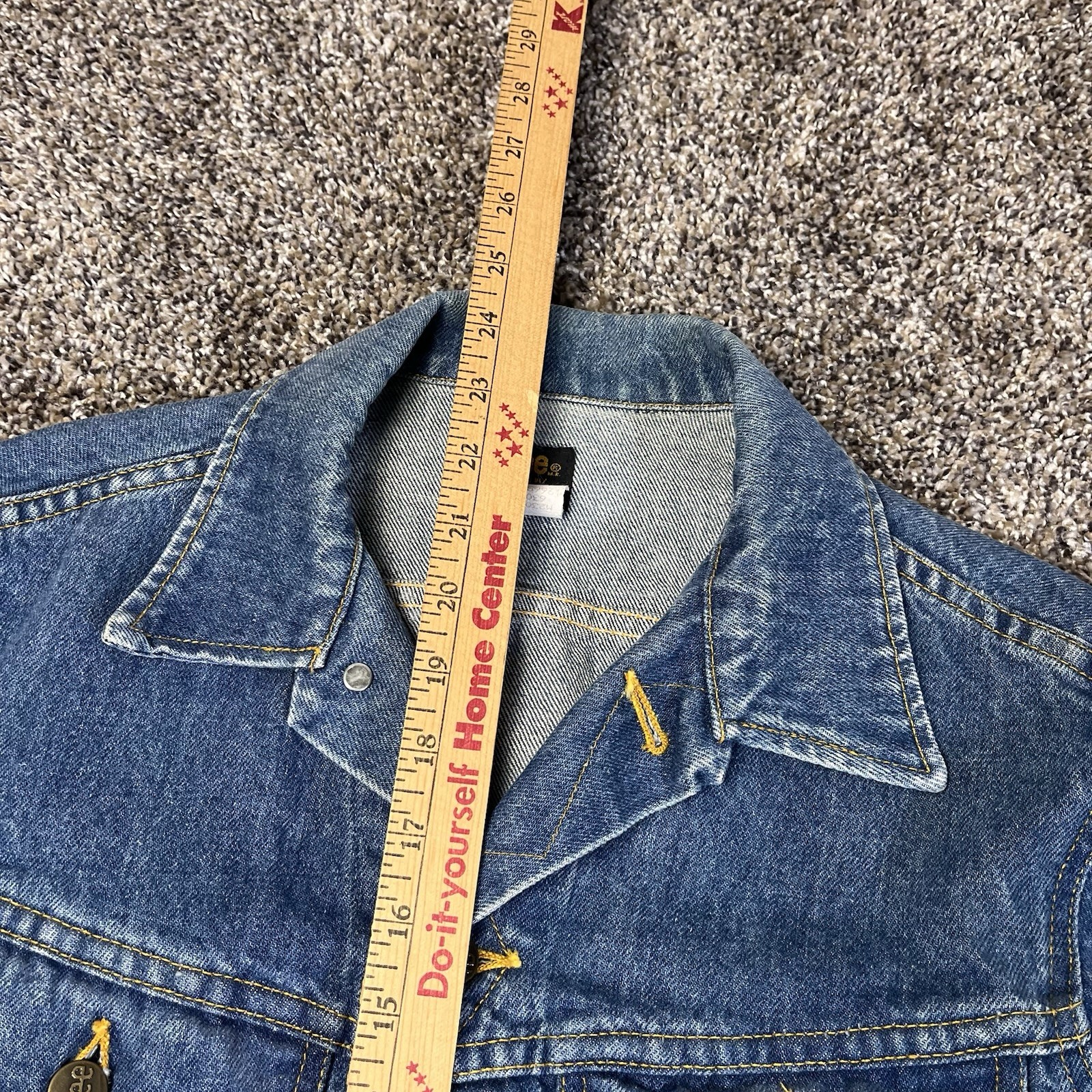 Vintage Lee Denim Trucker Jacket 38 Long USA Made Dark Wash Jean Jacket Men’s