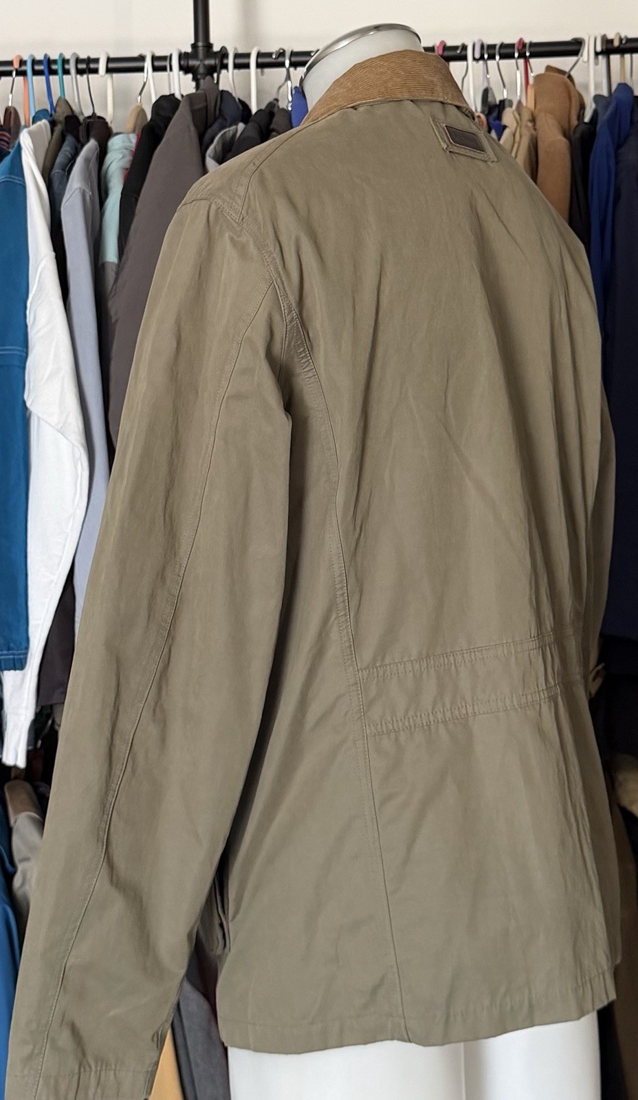 Barbour Sanderling Casual Jacket Men Med Green Corduroy Colla Military MCA0430