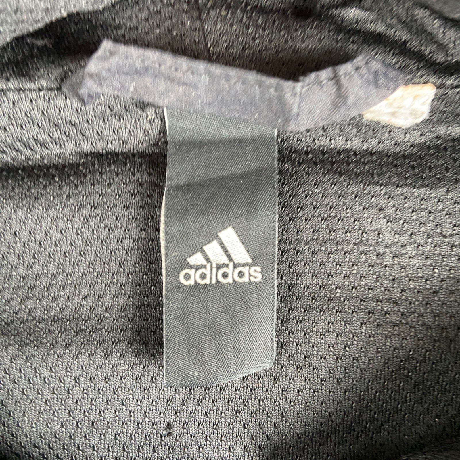 Vintage Adidas Windbreaker Jacket Mens L Black White 3-Stripe Hood Full Zip Mesh