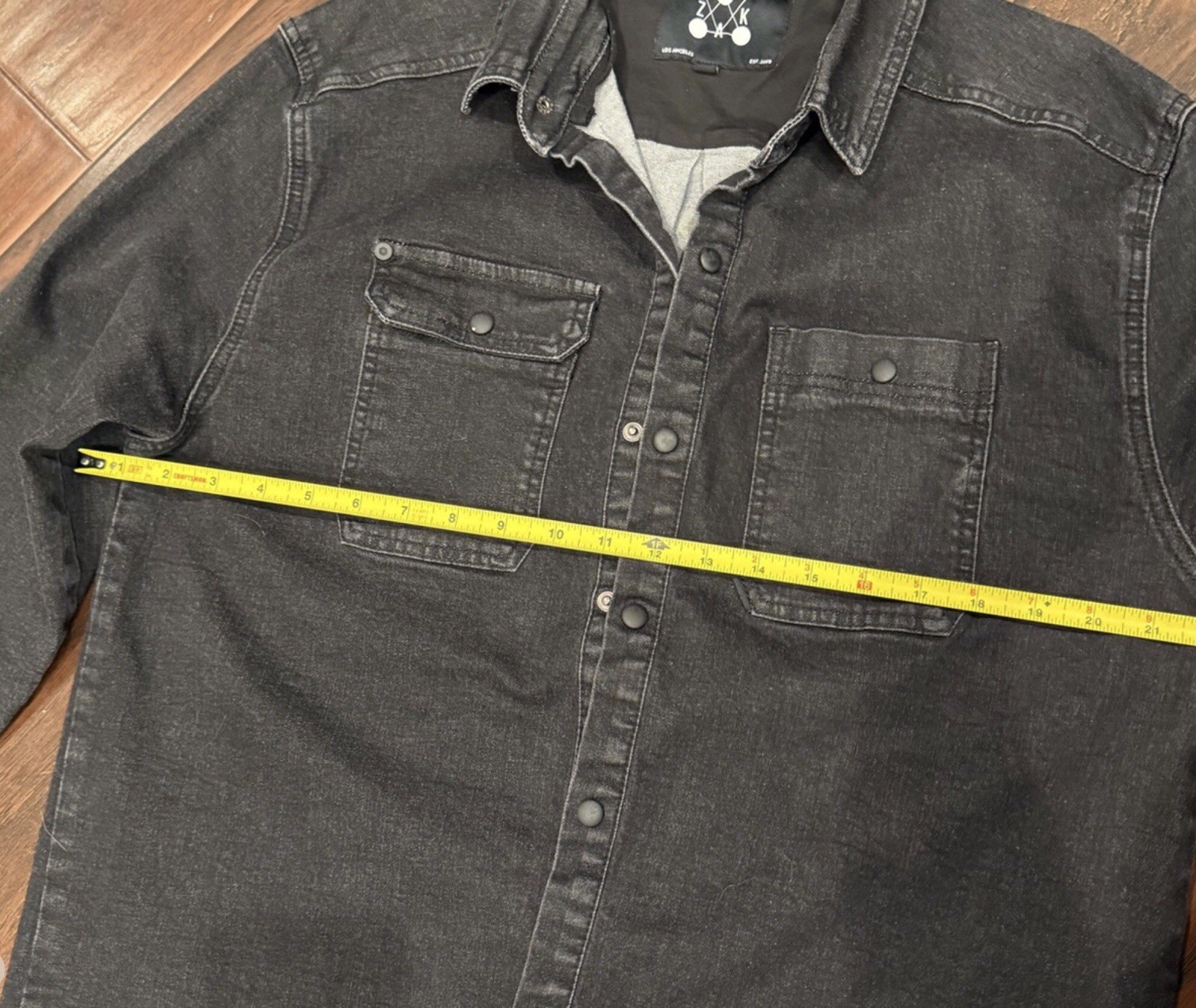 Men’s ZAK Los Angeles Black Button-Front Shirt Jacket…XL