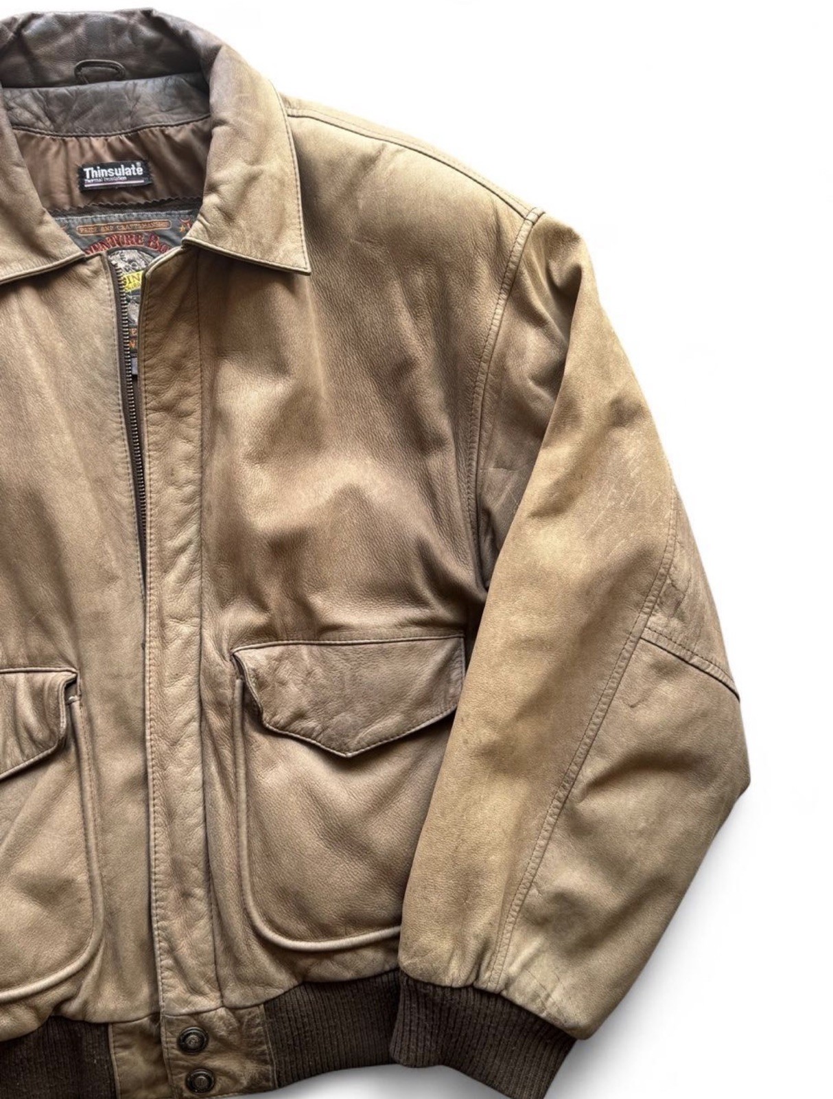 Wilsons Men’s Adventure Bound Originals Leather Detroit Bomber Jacket Size M
