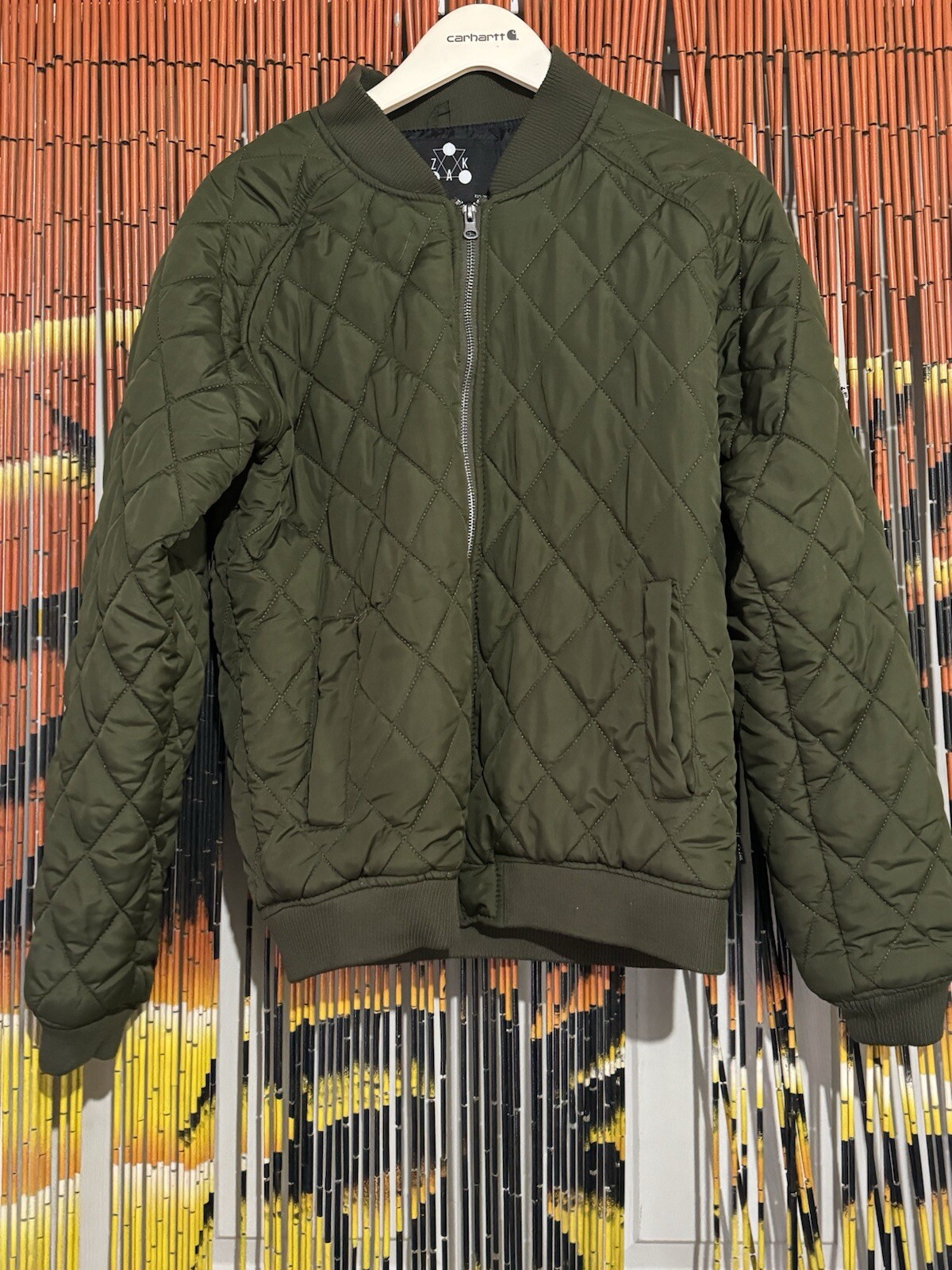 ZAK Los Angeles Full Zip Bomber Jacket Green Size Small
