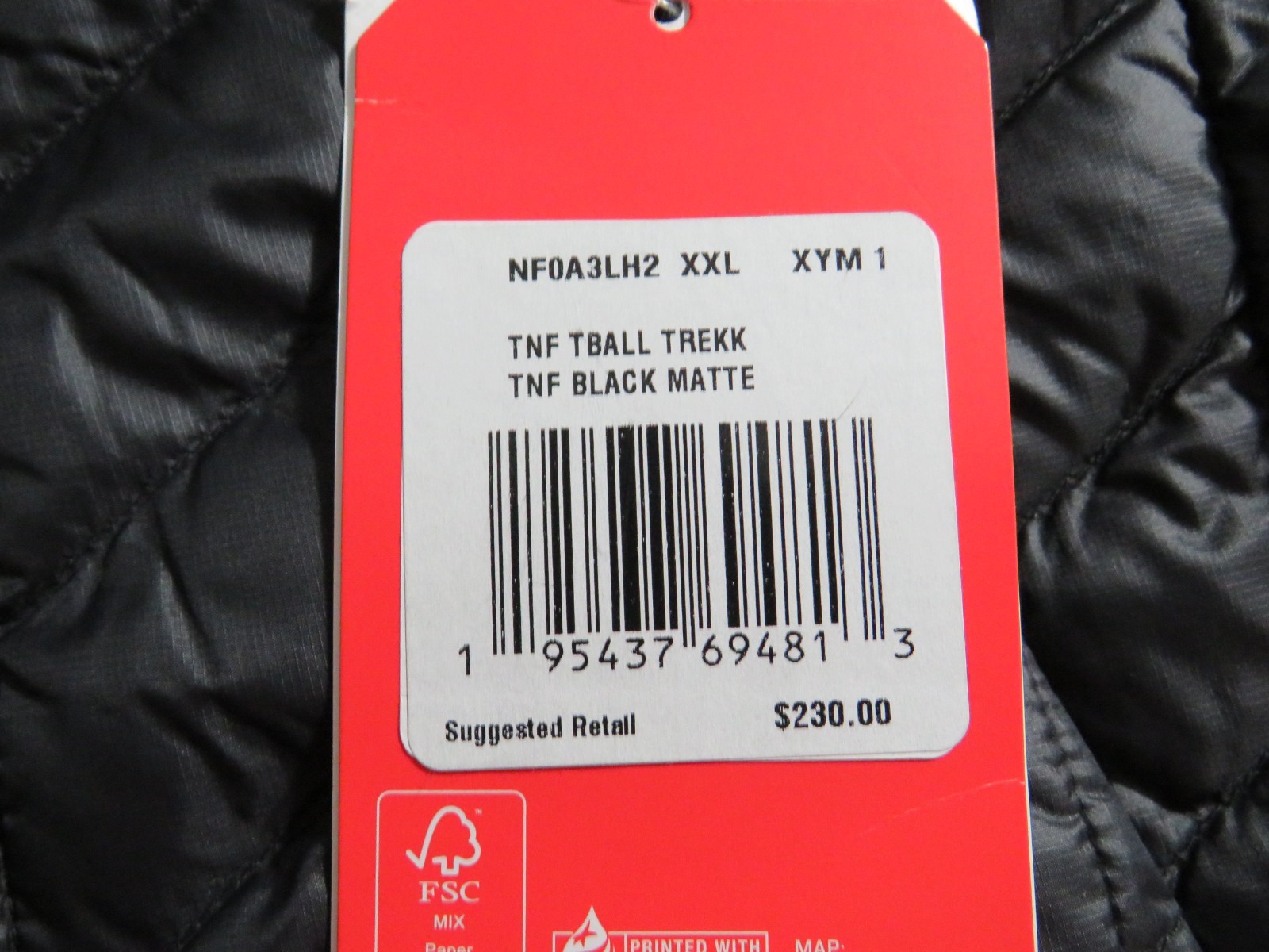 NWT Mens The North Face Thermoball Trekker ECO Insulated FZ Puffer Jacket Black