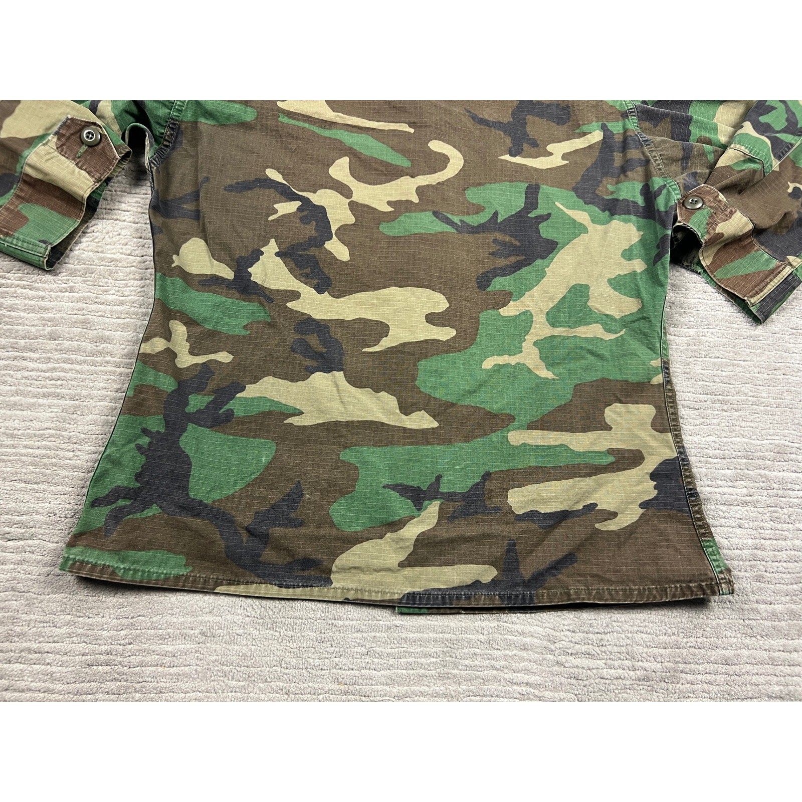 US Military Surplus Jacket Men Medium Regular Green Woodland Camo BDU Field Coat