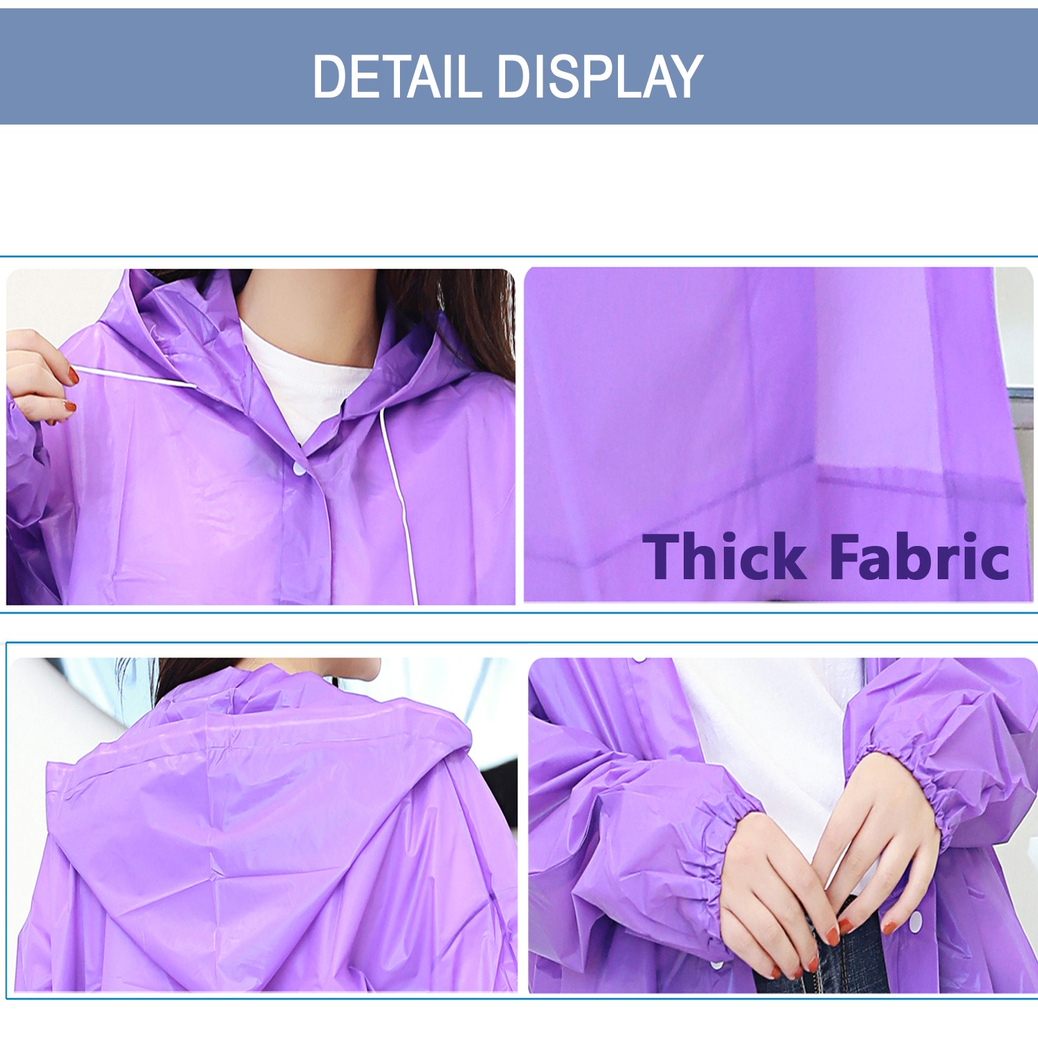 Waterproof Jacket Raincoat Rain Coat Hooded Poncho Rainwear for Women Men Adults