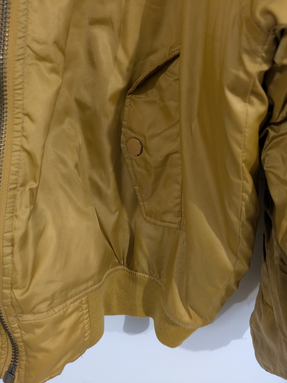 Men’s Reversible Quilted Bomber Jacket Brown/Tan Full Zip Pockets Size XL