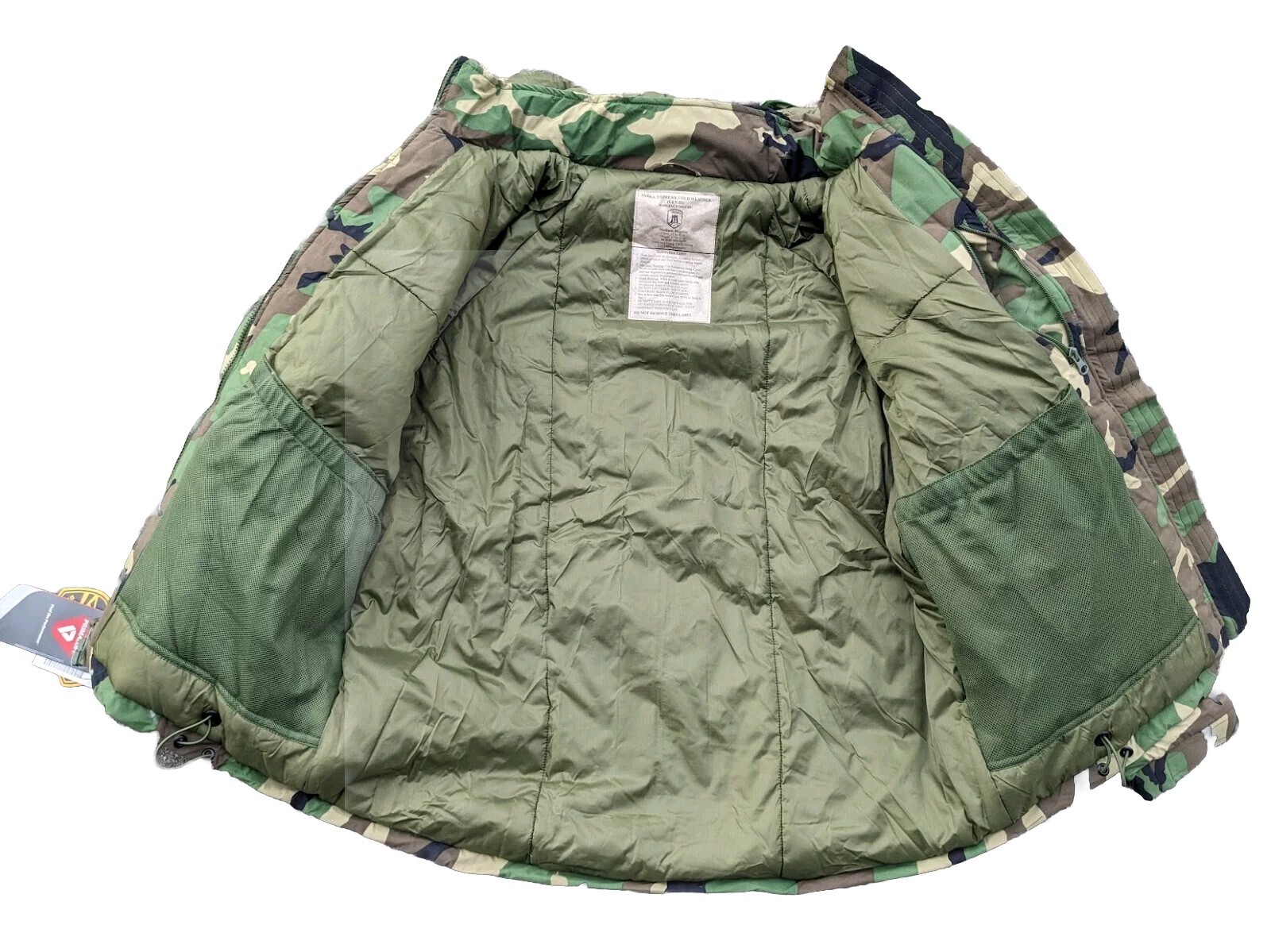 US Army Military Cold Weather Parka Primaloft Jacket ECWCS Woodland Gen 3 Lev 7