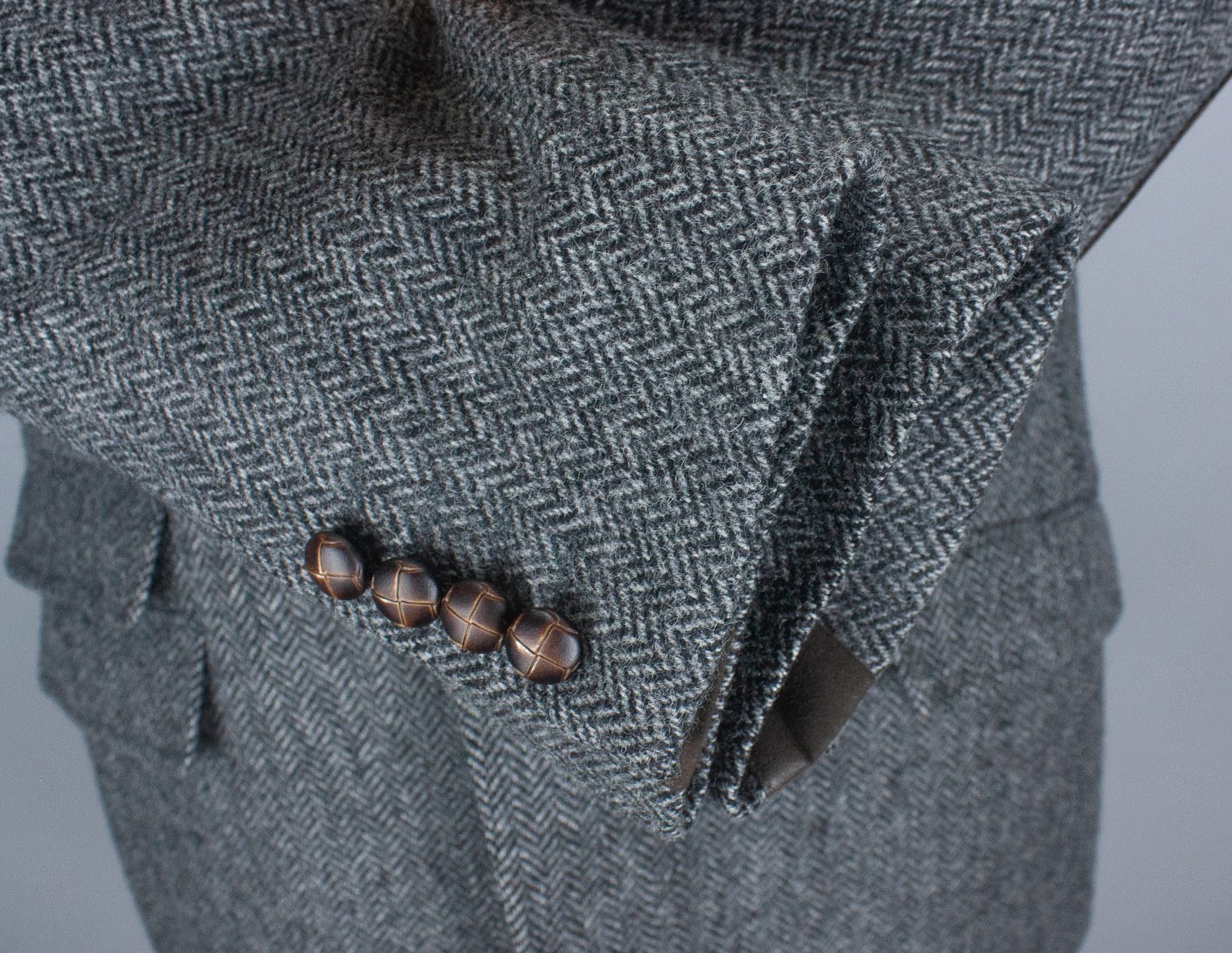 M&S Sartorial Blazer Mens 40 in Moon Tweed Charcoal Herringbone Sport Coat 102cm