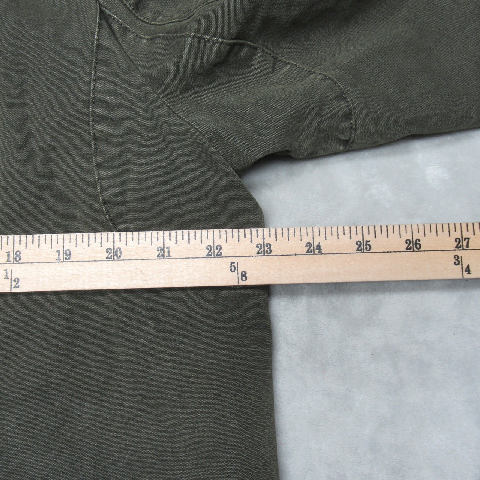Levis Jacket Mens Medium Green Sherpa Lined Drawstring Hooded Field Full Zip