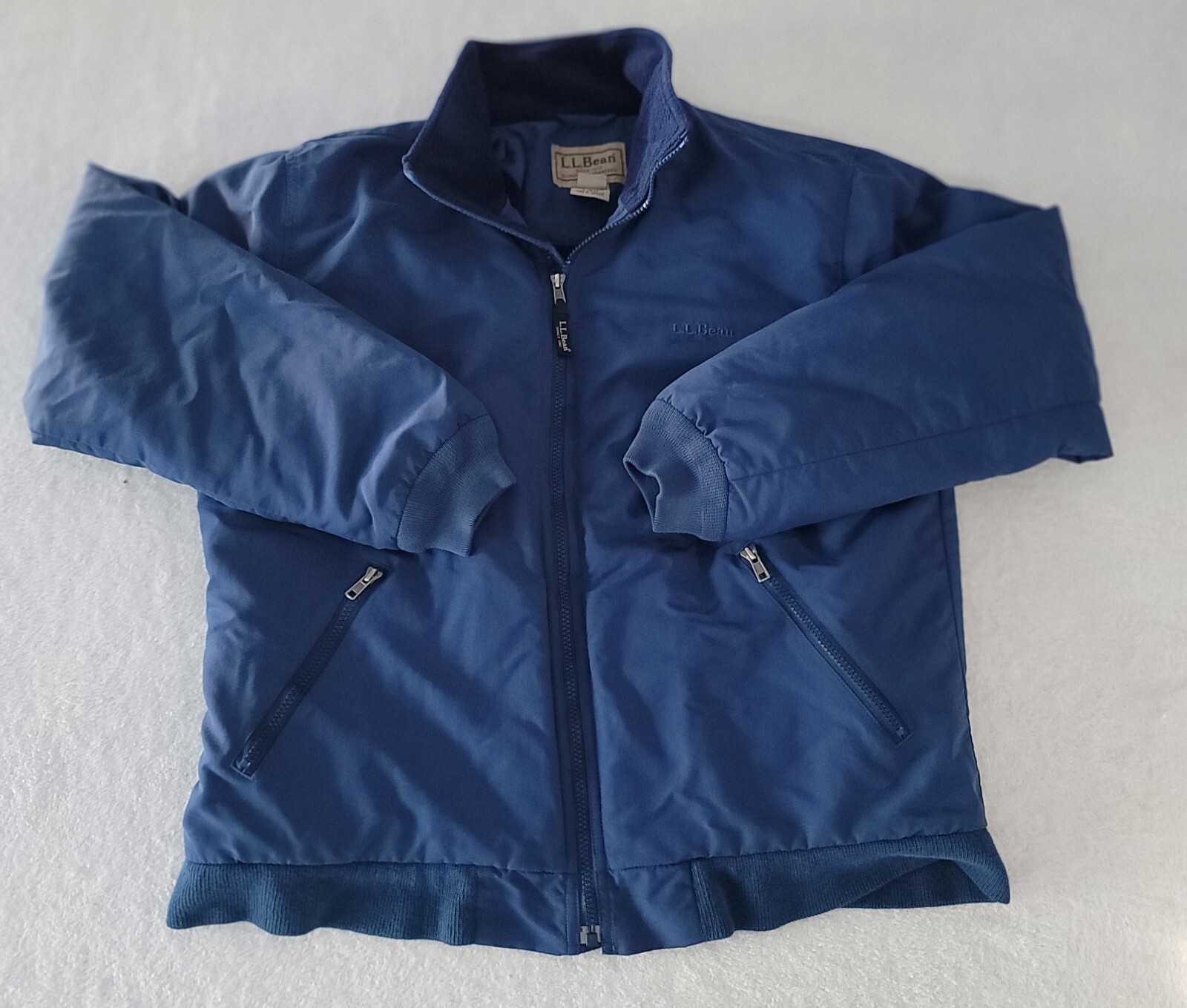 Vintage L.L. Bean Men’s Medium Blue Warm-Up Jacket Classic Outdoor Shell Used