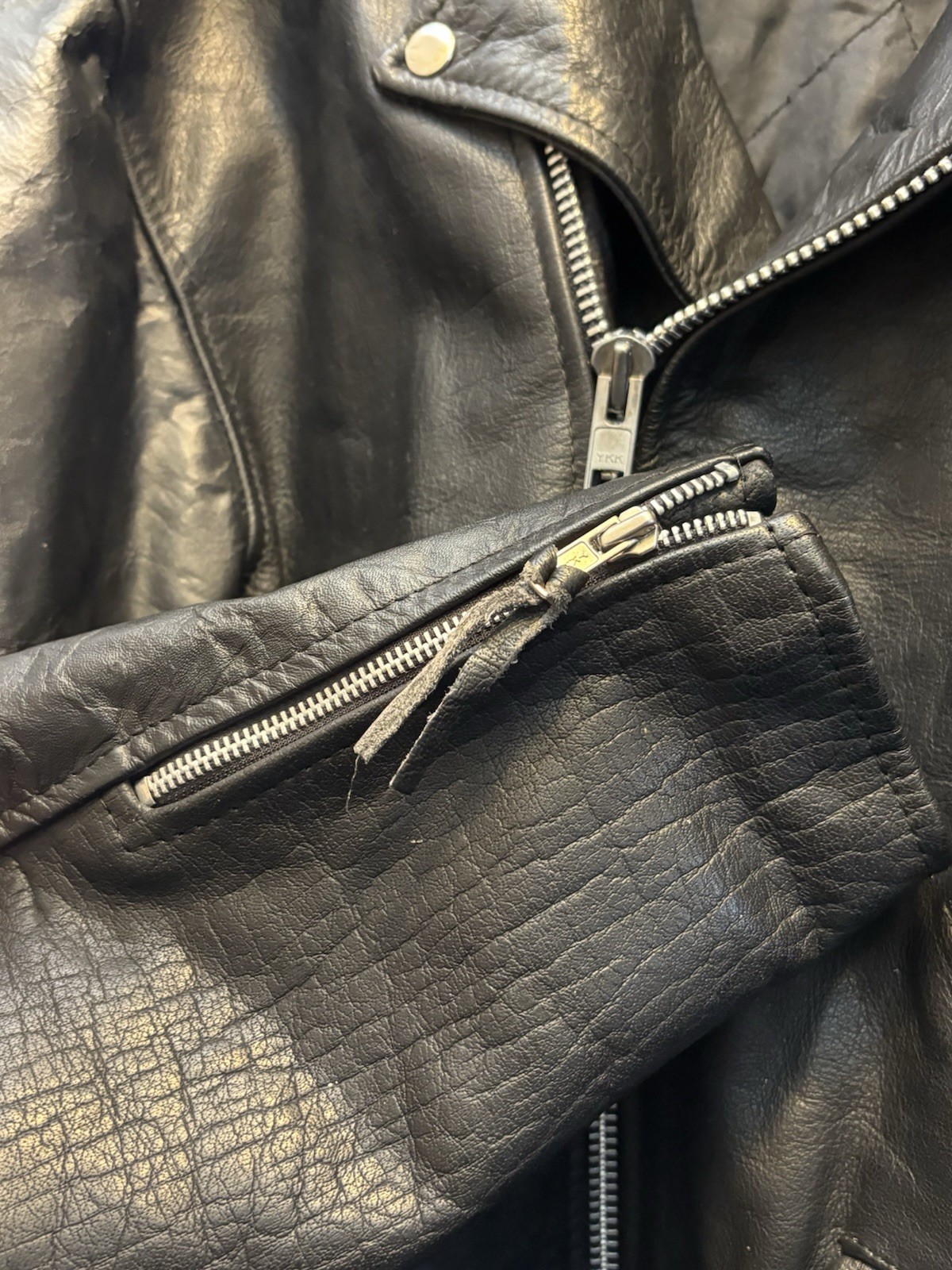 Unik Men’s Leather Motorcycle Jacket, Size 56, 1 Small Rip, Good Condition,heavy