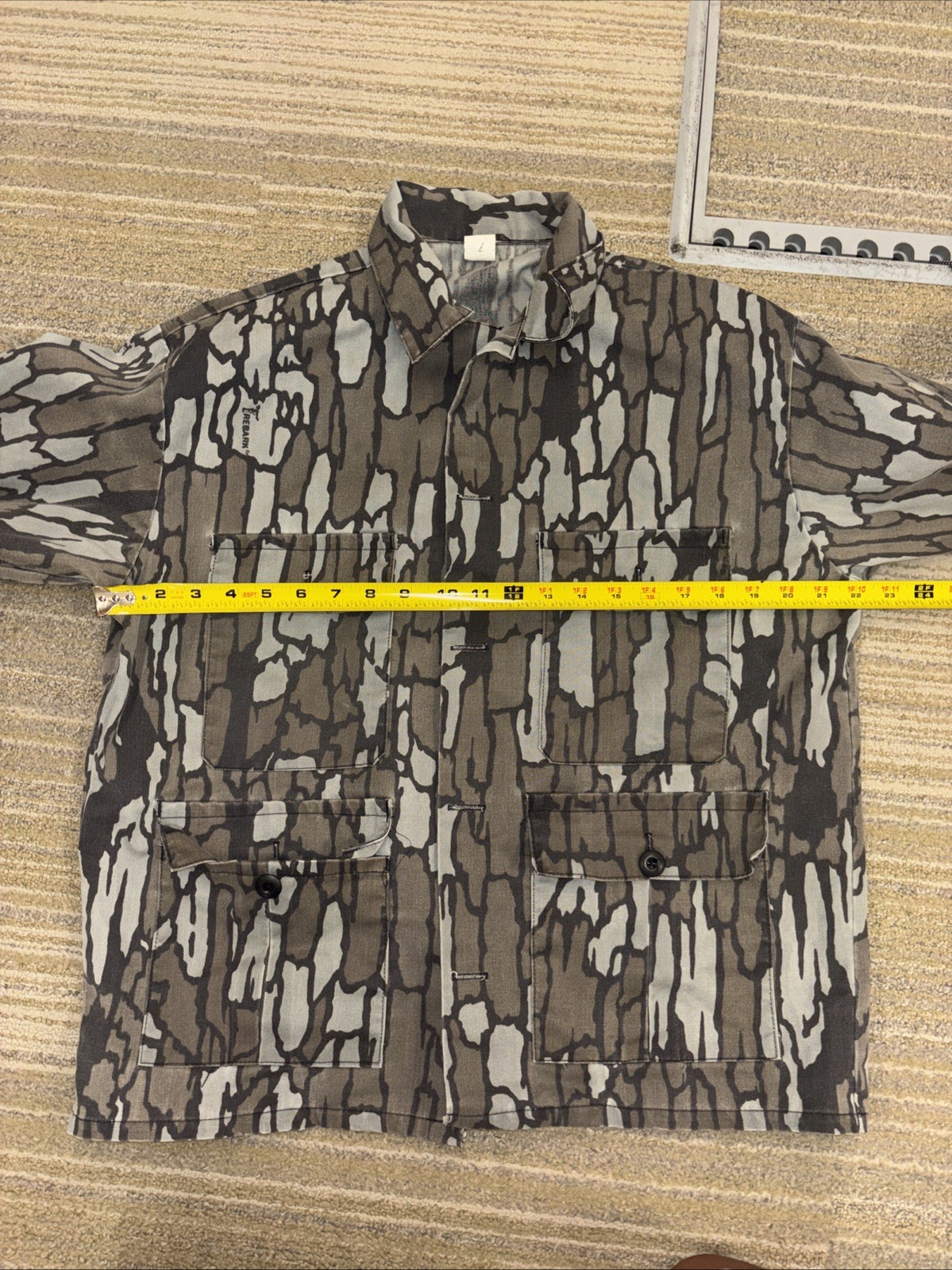 Vintage Trebark Camouflage Field Shirt Button Down Four Pocket Medium Preowned