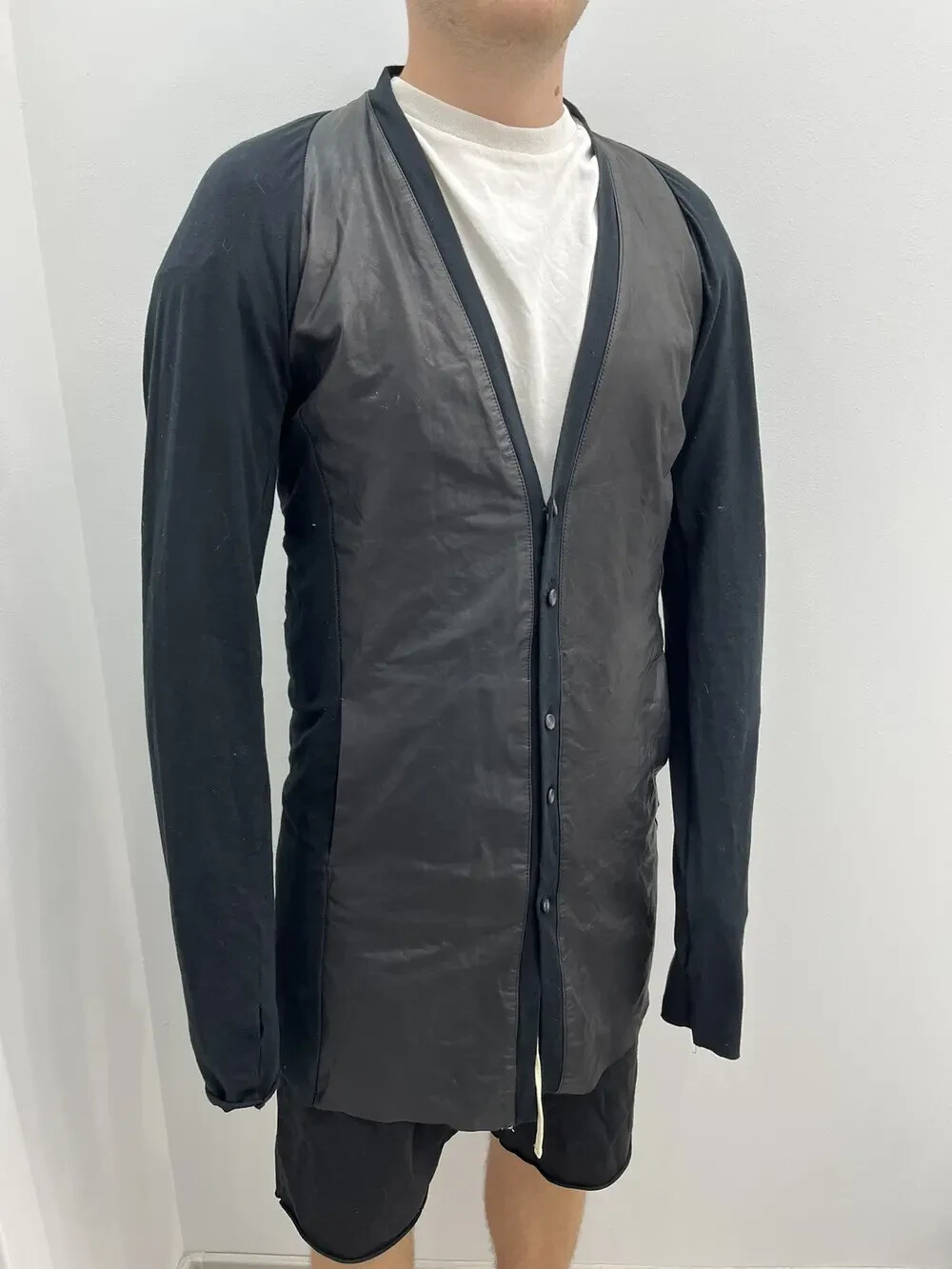 No,No,Yes! Hybrid Steer Hide Leather Cardigan Japanese Hand Made Size 5(XL) Rick