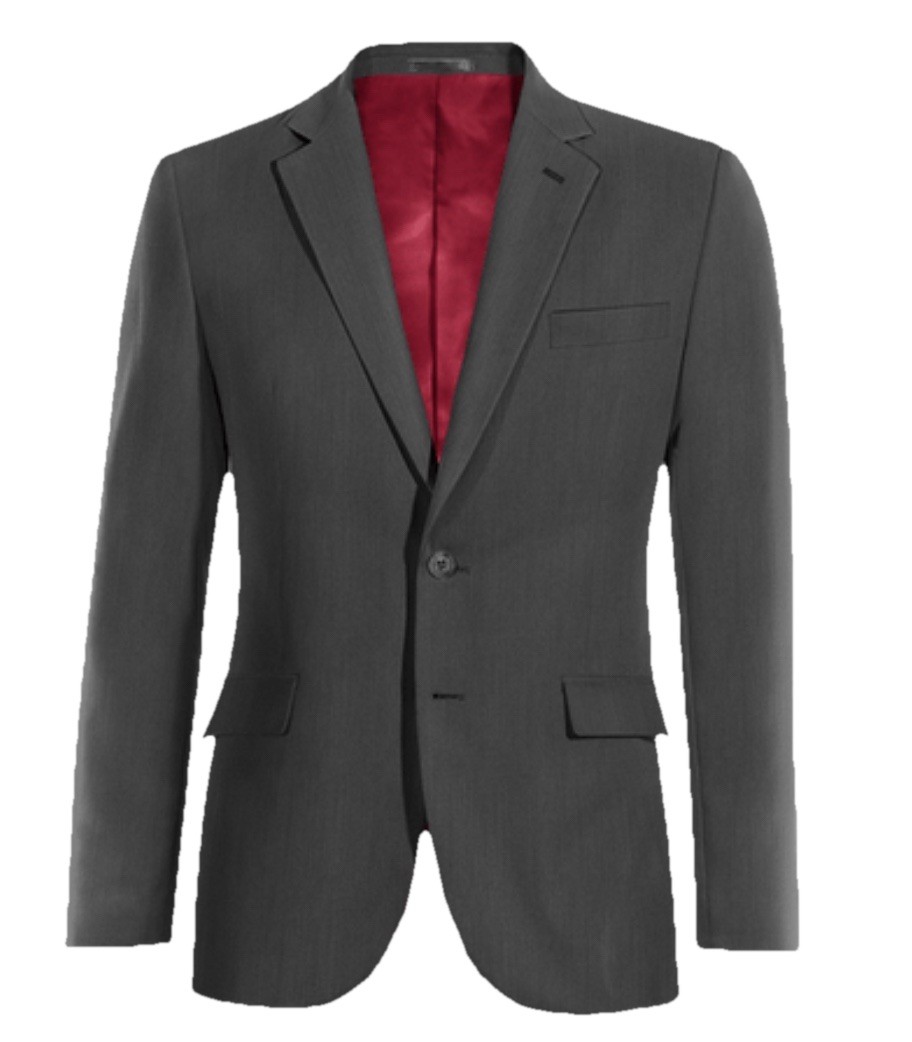 Rajah Custom Made Luxury Design Gray Check Wool Red Lined Blazer Jacket Sz 44 R