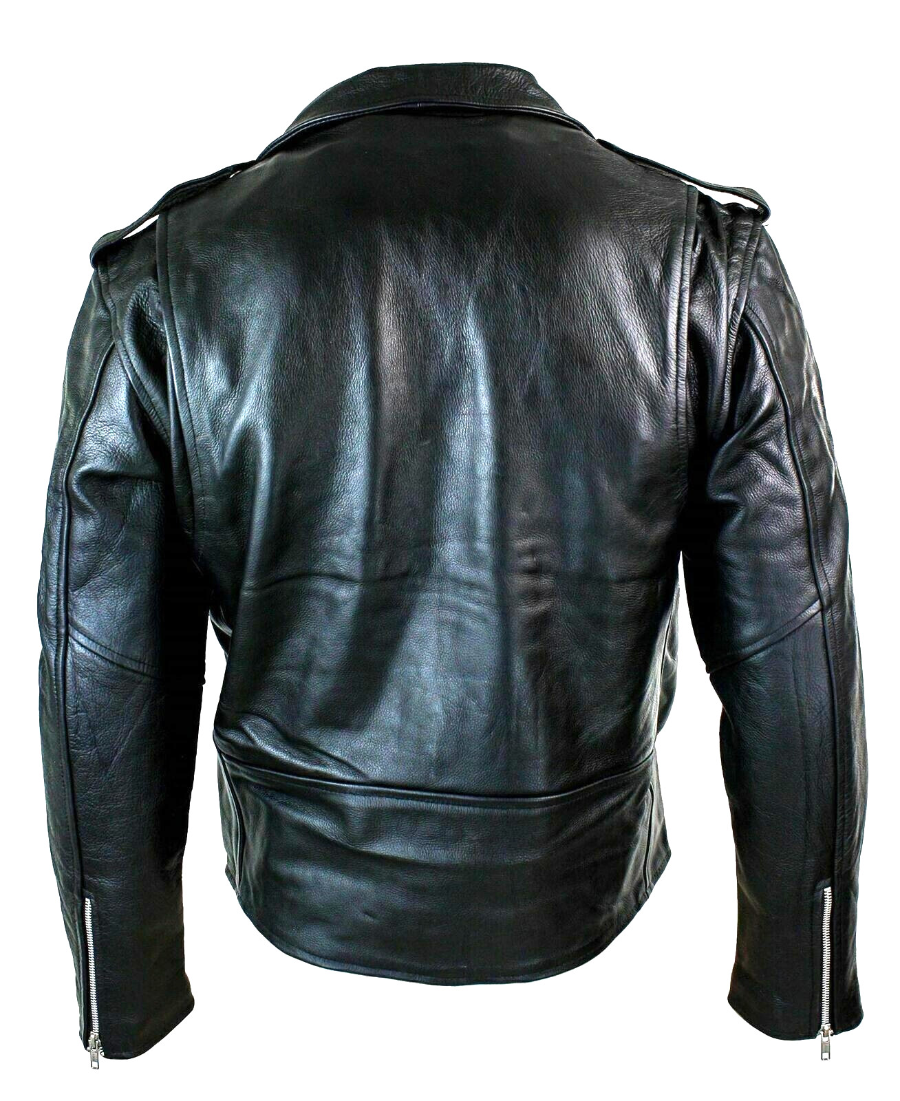Men’s Motorcycle Leather jacket Genuine Buffalo Skin Brando Style Black Biker