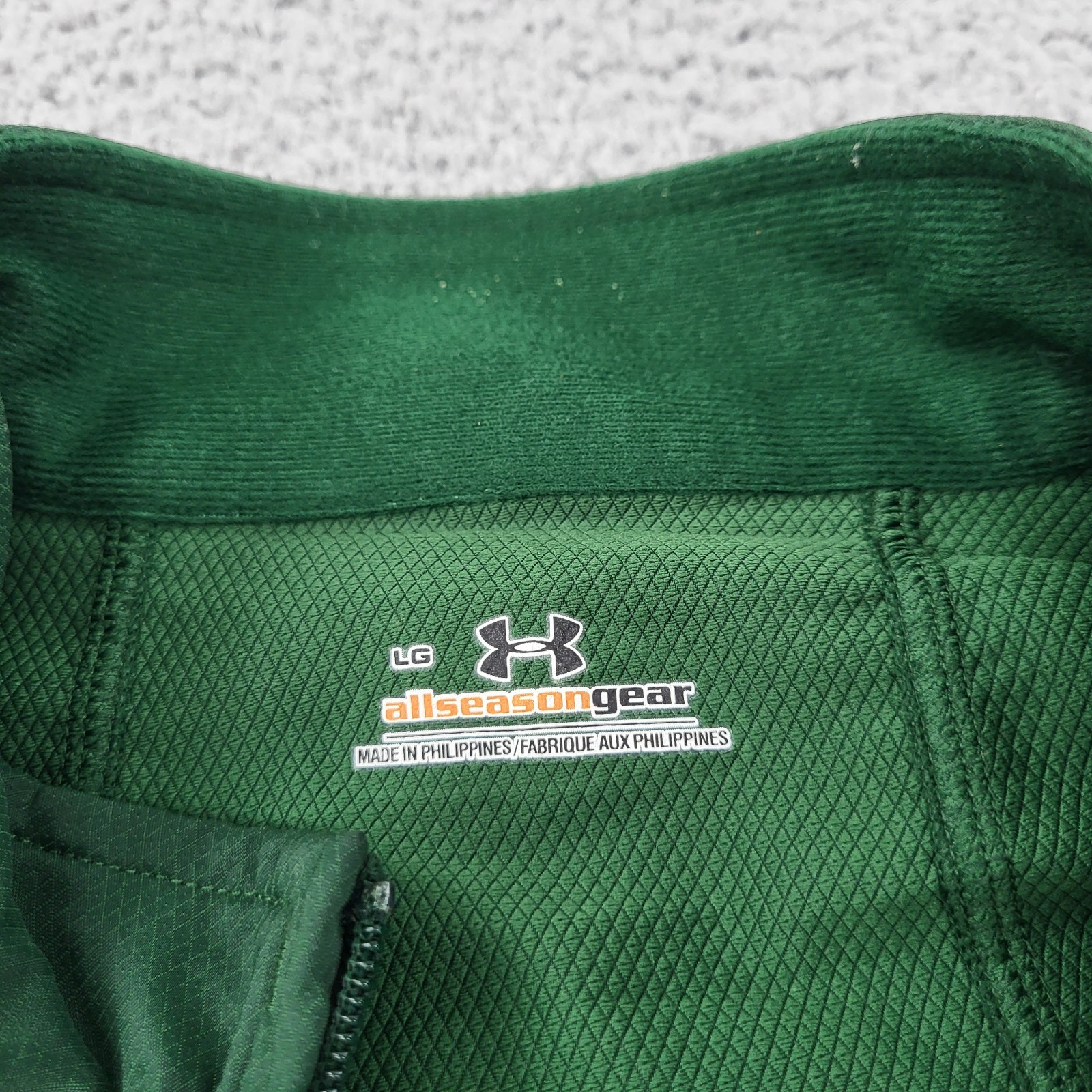 Under Armour All Season Gear Jacket Mens Large Green Windbreaker Full Zip Pocket